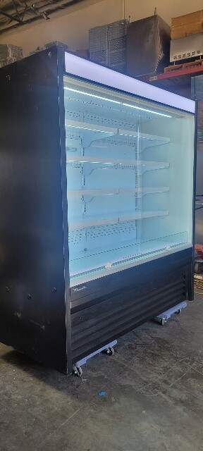 New Blue Air BOD-72S 72" Vertical Open Display Case, Solid Side Panel 22V 1Ph