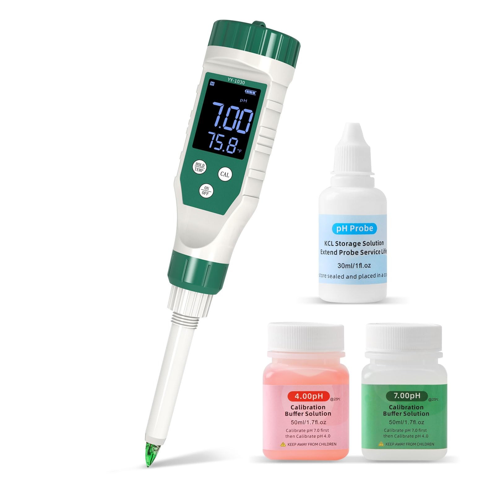 Yewhick Digital pH Meter for Food, Food Tester with High Accuracy Green
