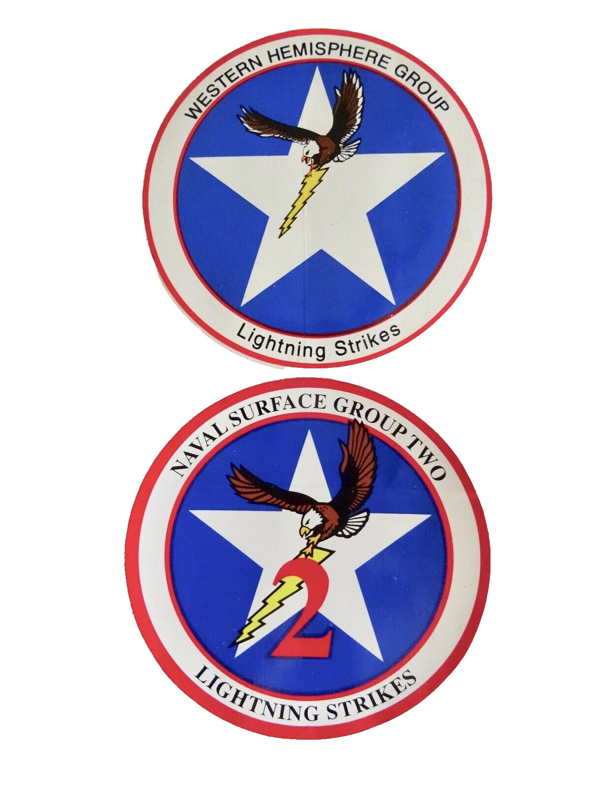 nAVY NAVAL SURFACE GROUP WESTERN HEMISPHERE LIGHTNING STRIKES STICKERS neocurio