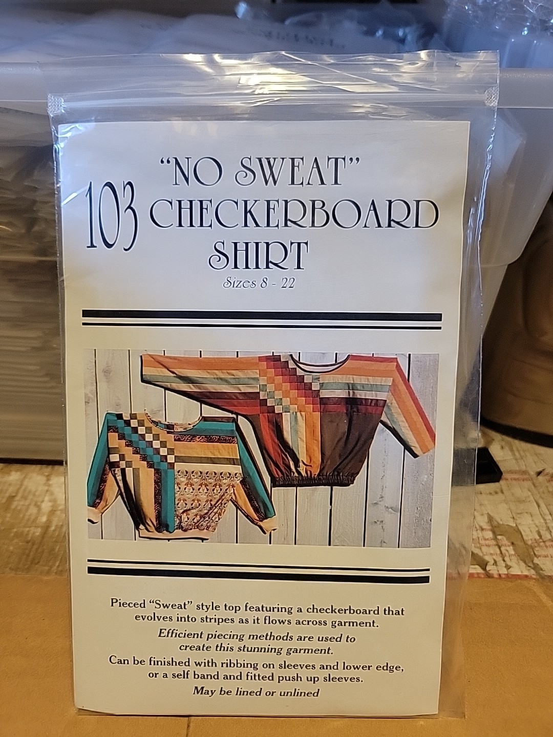 Blue Ribbon Patterns NO SWEAT CHECKERBOARD SHIRT sz 8-22 #103 Brand New