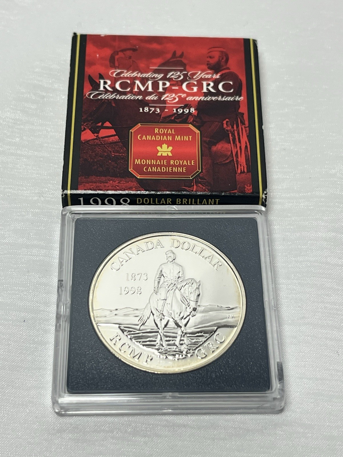 Canada 1998 RCMP Horse .925 Sterling Silver $1.00 One Dollar Coin Specimen