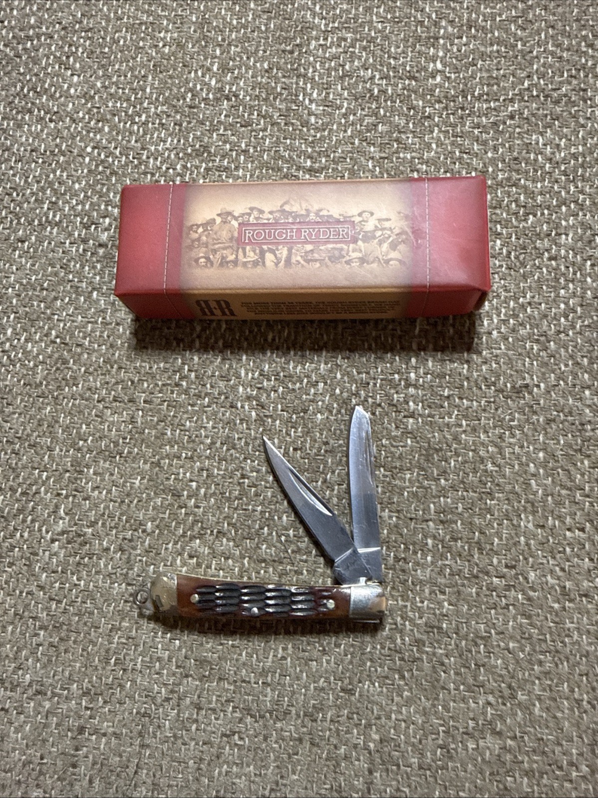 Rough Rider Tiny Trapper Amber Bone RR807 Stainless Folding Knife