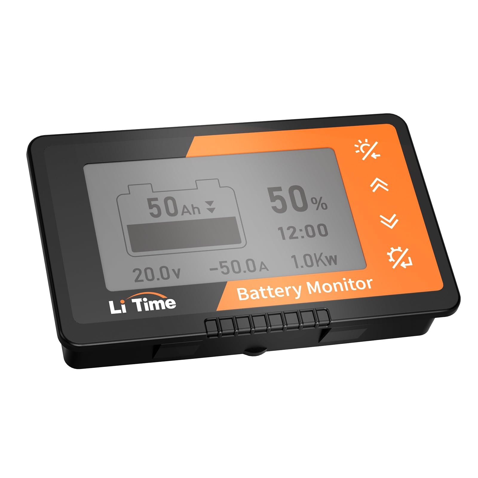 LiTime 500A Battery Monitor with Shunt M10, 8V-120V Orange