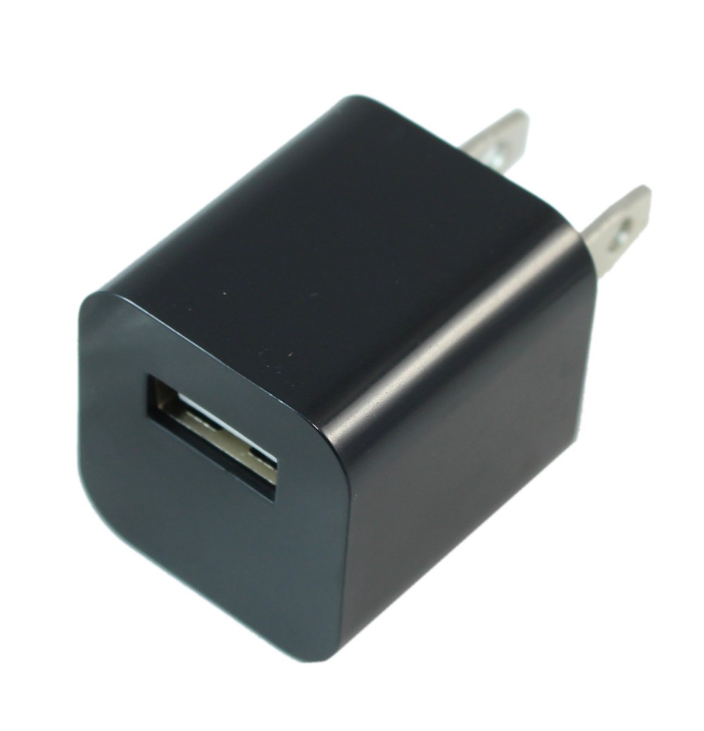1 Port 110v/5v USB 1000ma Charger  Discrete  Black