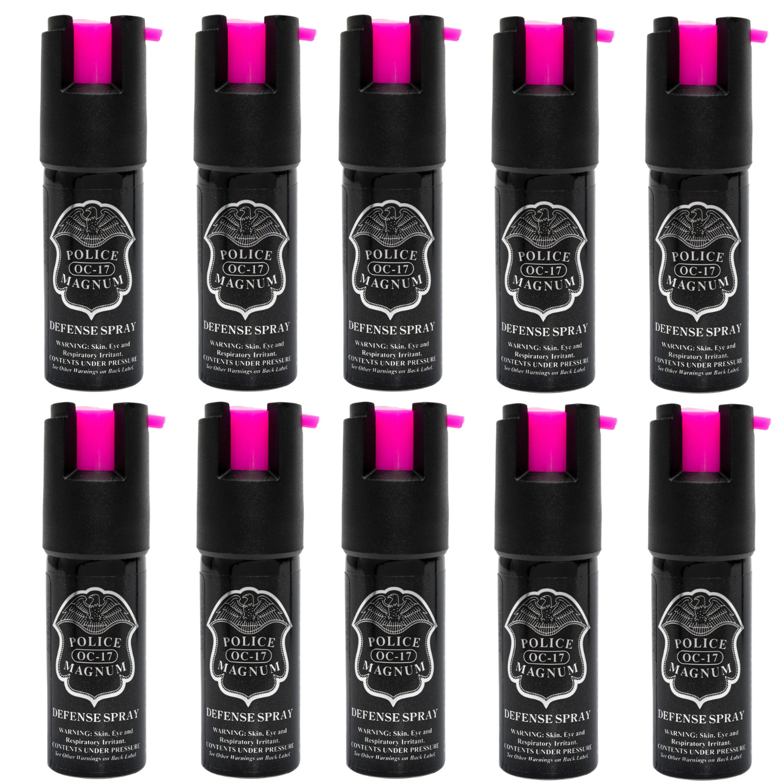 Police Magnum mini pepper spray self defense bulk set 10 PACK 1/2 oz Twist Locks