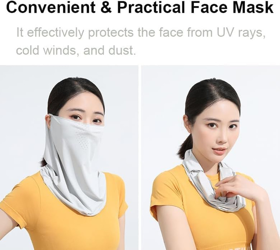 UV Sun Protection Face Mask Breathable Ice Silk Neck Gaiter for Golf Hiking Runn