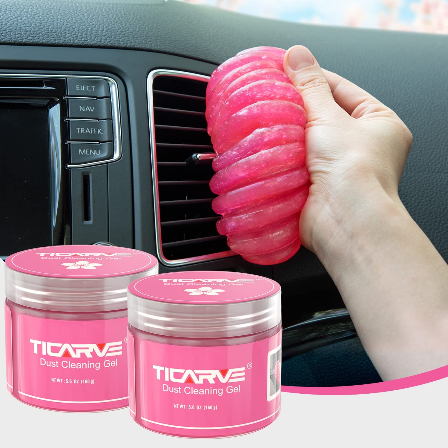 TICARVE 2Pack Cleaning Gel Car Putty Clean Auto Rose Red 2 Pack
