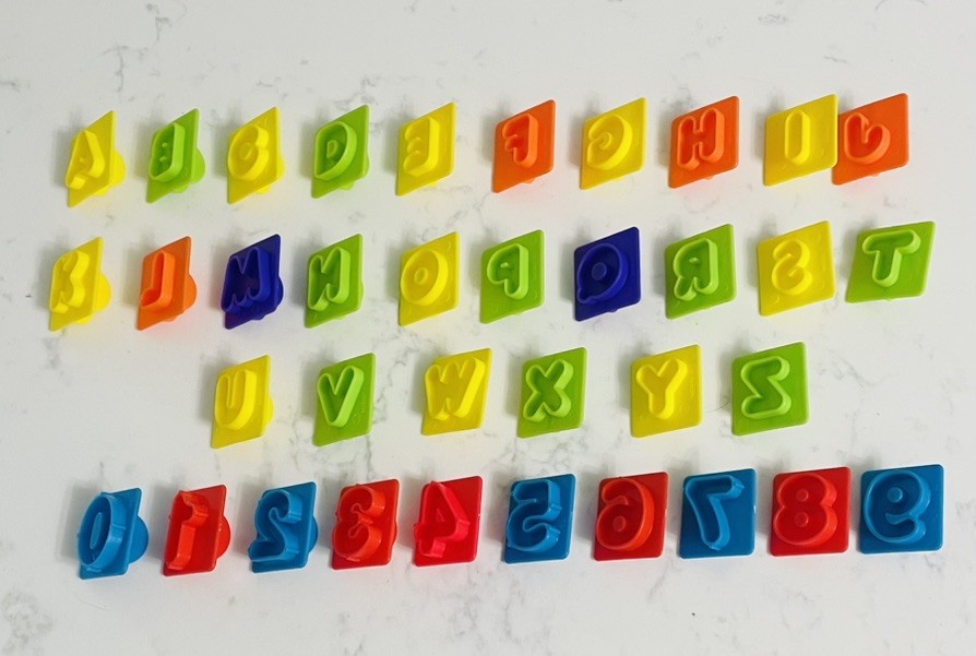 Play-Doh/Dough Accessories Molds Shape Cutters Letters & Numbers 36 Pcs