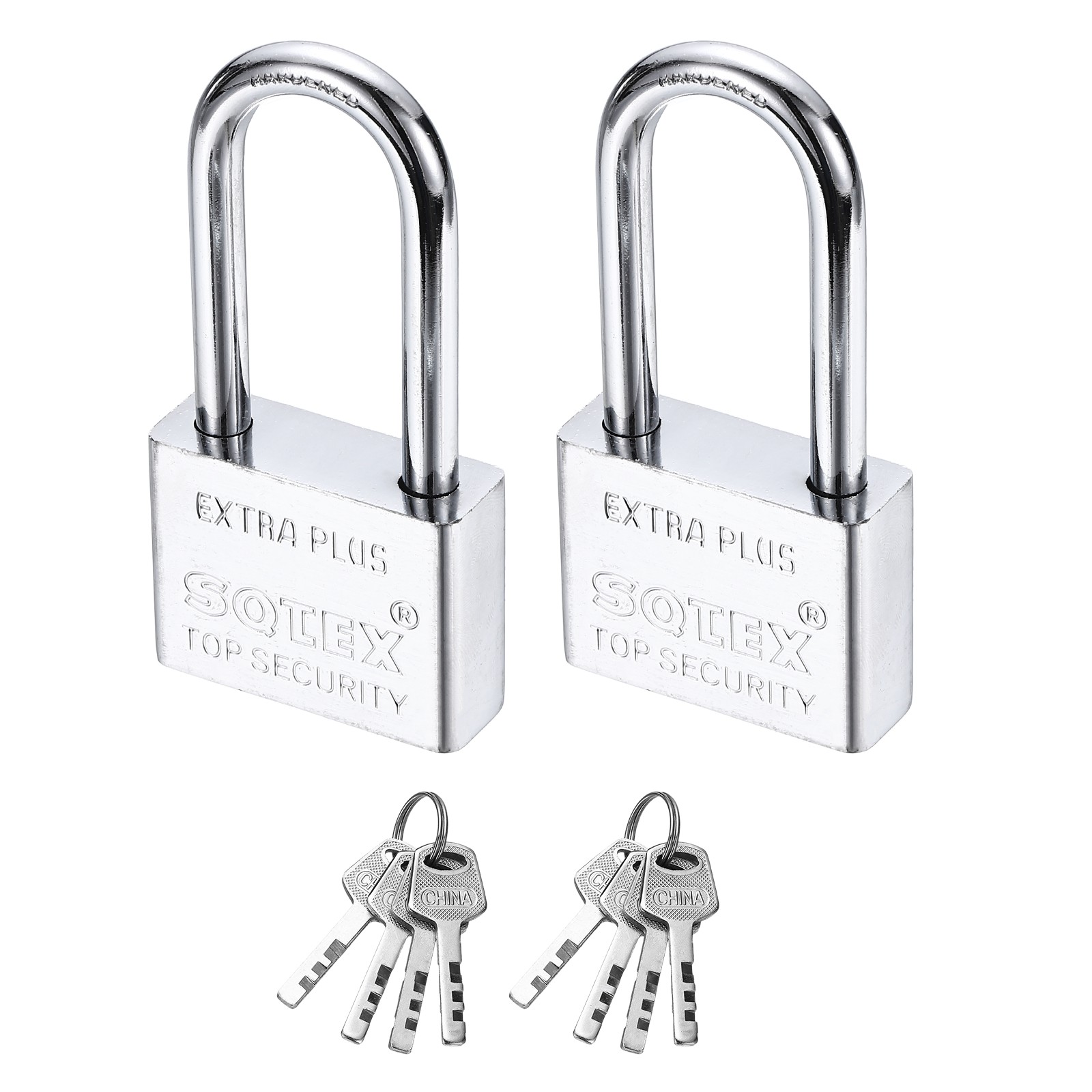 2Pcs 100 x 50 mm Heavy Duty Lock Alloy Steel High Security Padlocks with 6 Keys