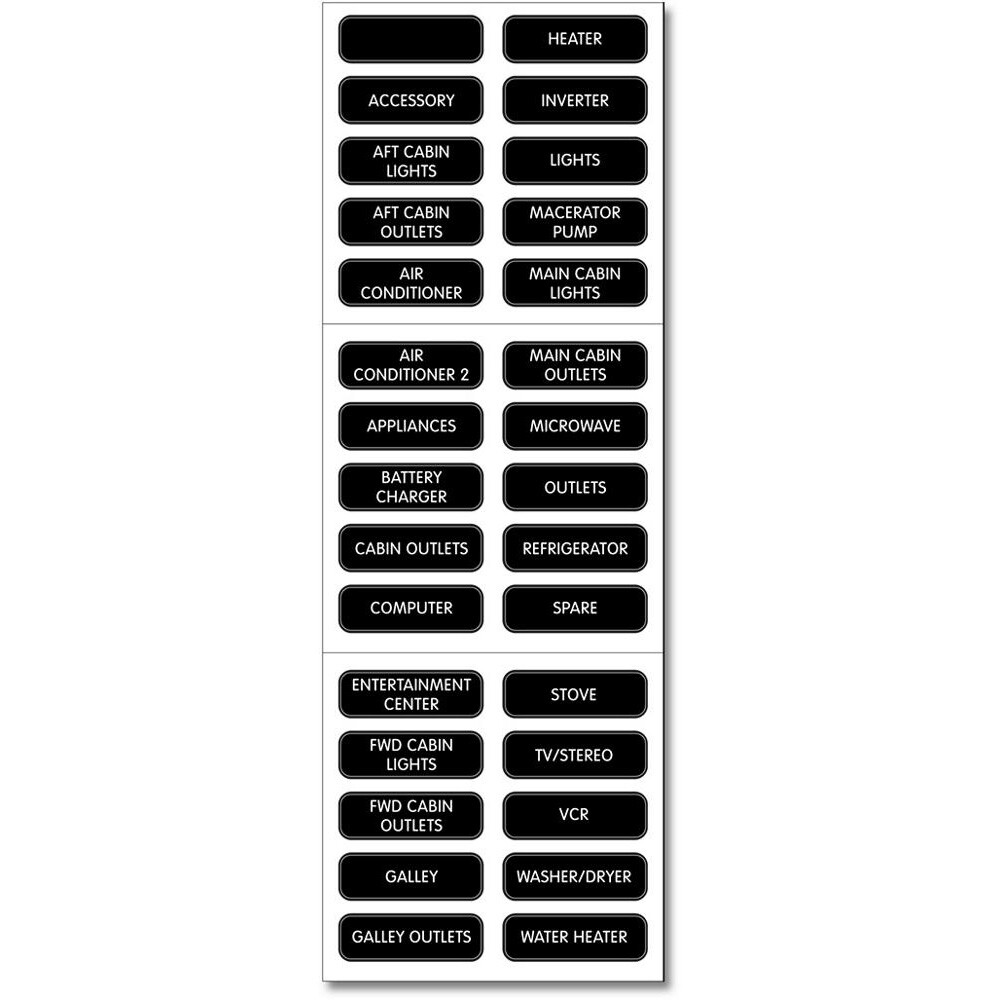 BLUE SEA 8031 LABEL KIT AC PANEL BASIC