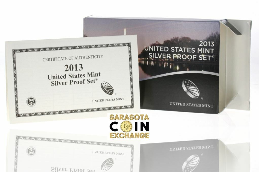 2013 Silver Proof Set Box and COA No Coins Empty Original Packaging