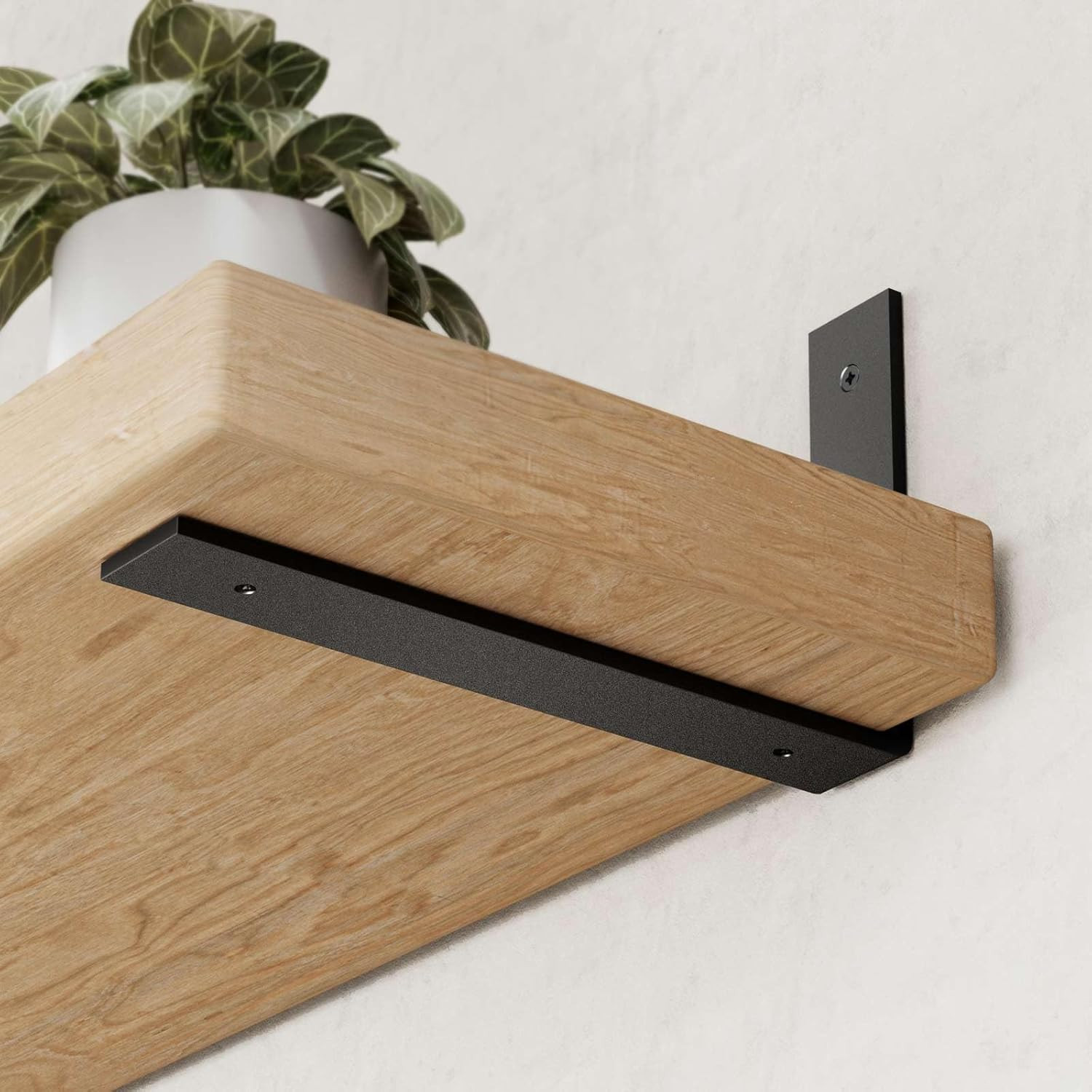 6-Pack Heavy Duty 10-Inch Black Shelf Brackets, L Shelf Bracket 10 Inch for Floa
