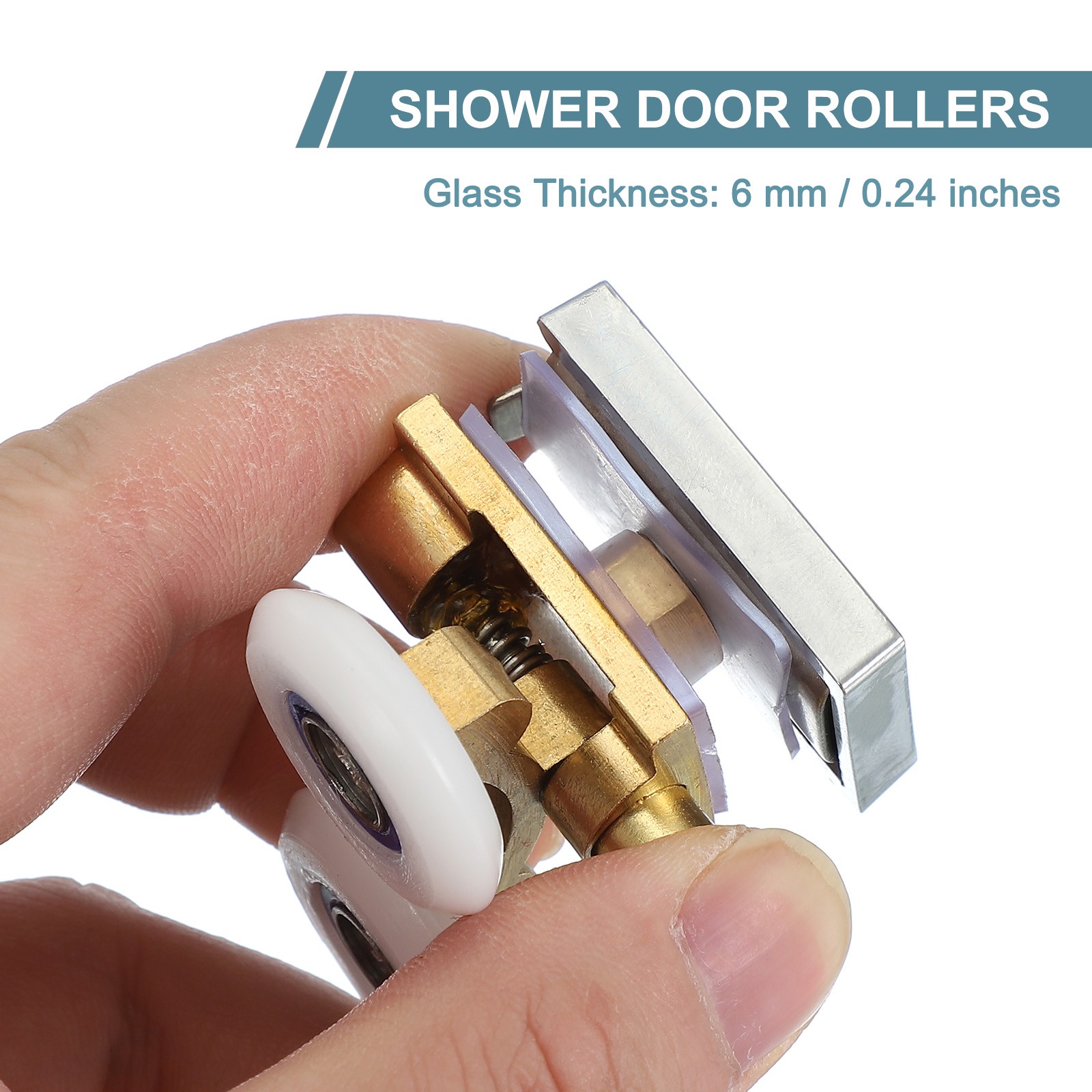 25mm Double Shower Door Rollers Copper Bottom Wheels Copper Tone