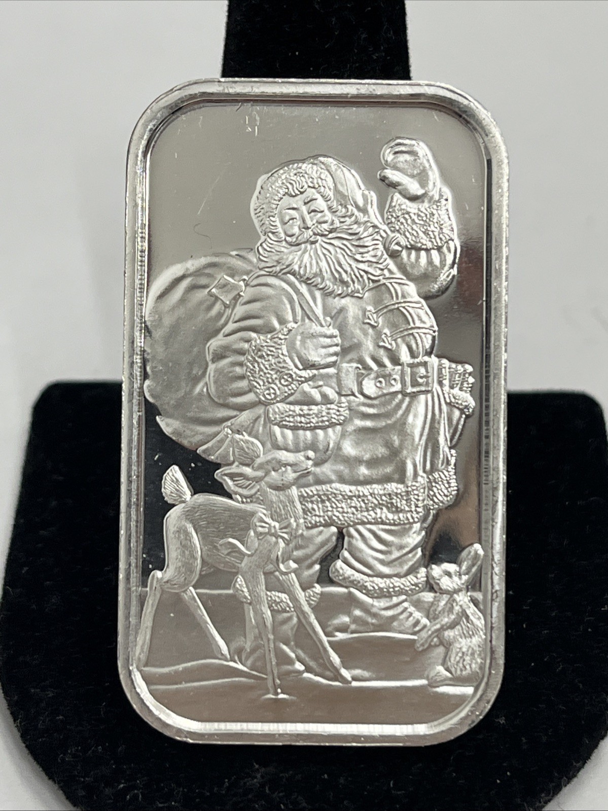 Vintage 1999 Santa Claus .999 1 Oz Silver Art Bar