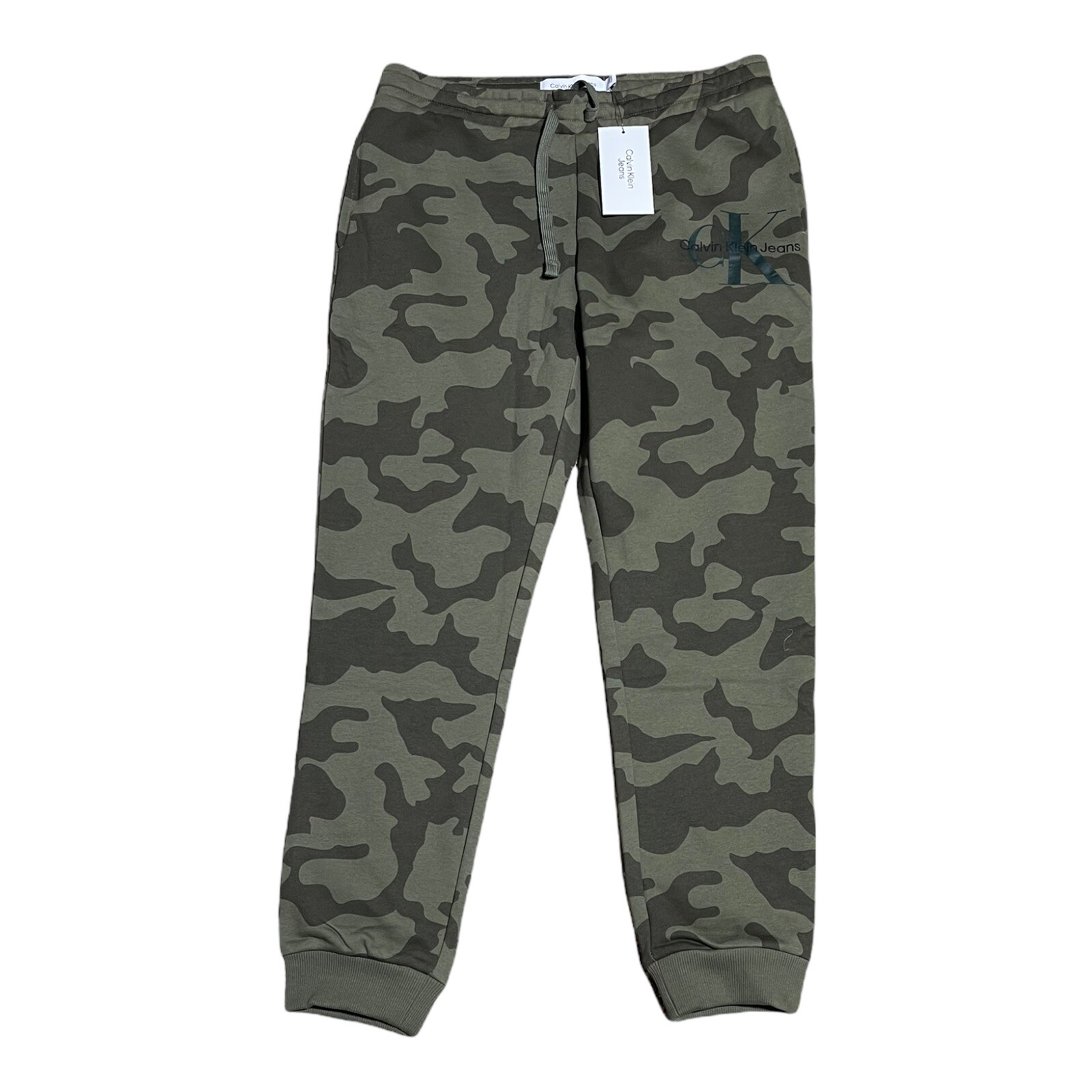 NWT$69 Men Calvin Klein olive green Camo jogger pant size Large