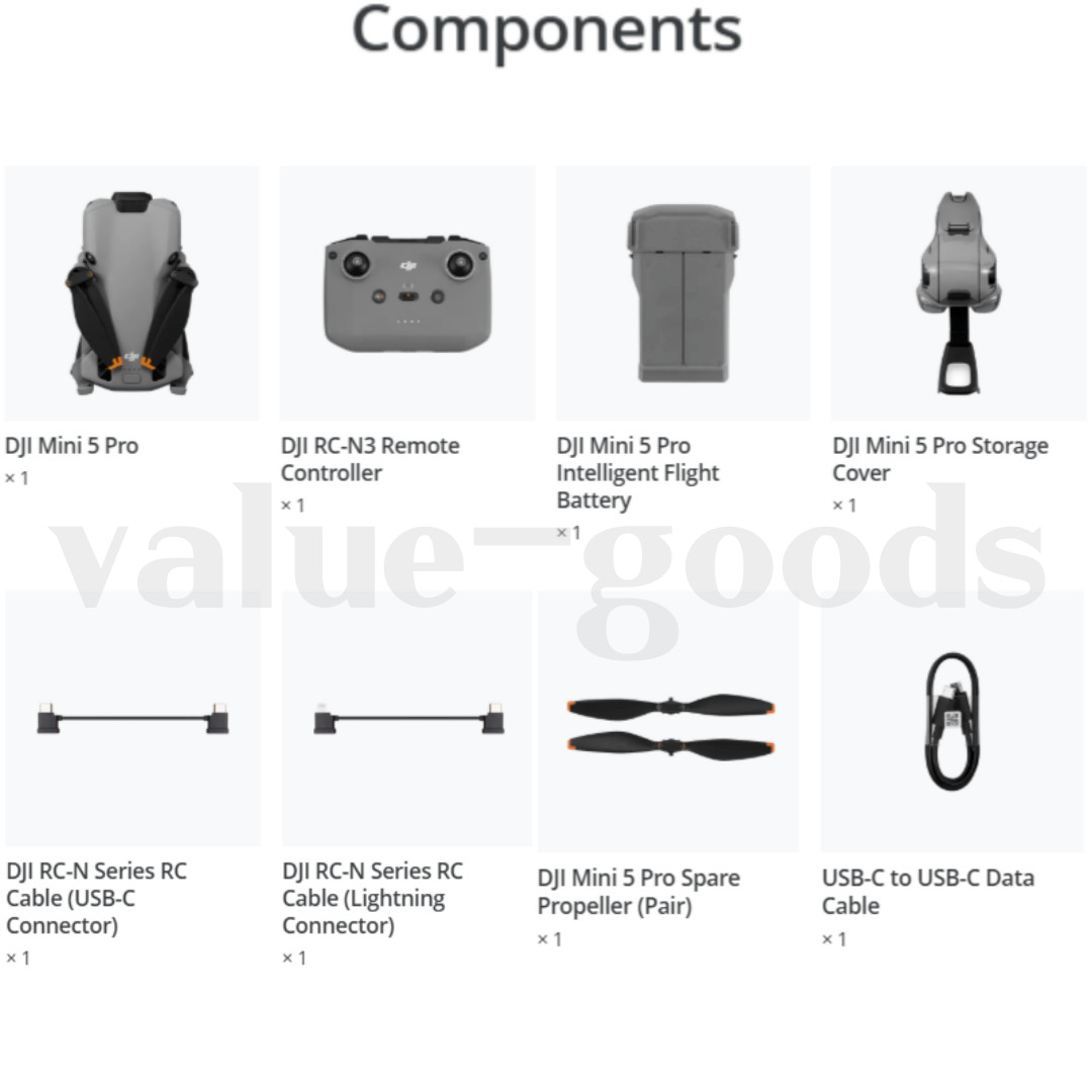 [NEW] DJI Mini 5 Pro (DJI RC-N3 Remote Controller) Camera Drone (1 Battery)/