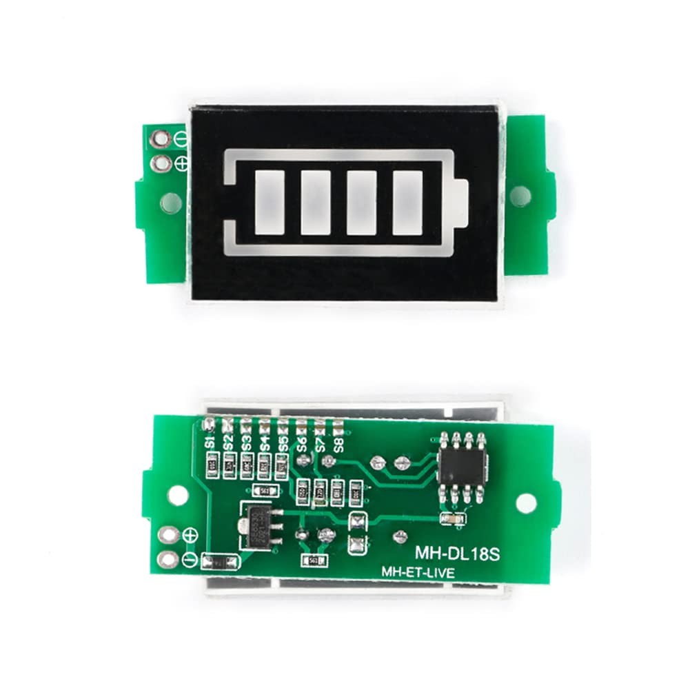 1-8S Lithium Battery Capacity Indicator Module 4-Level LED Display Tester 5-Pack