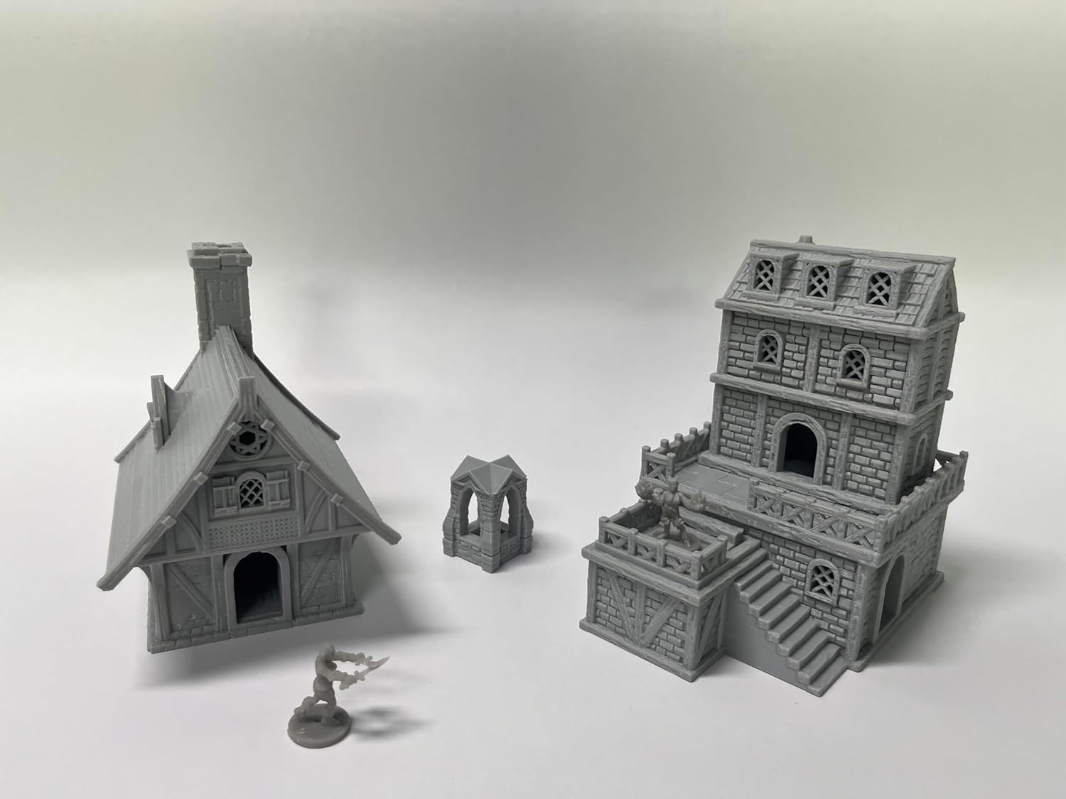 Medieval Miniature Building Terrain Set Compatible with Tabletop RPG War Games