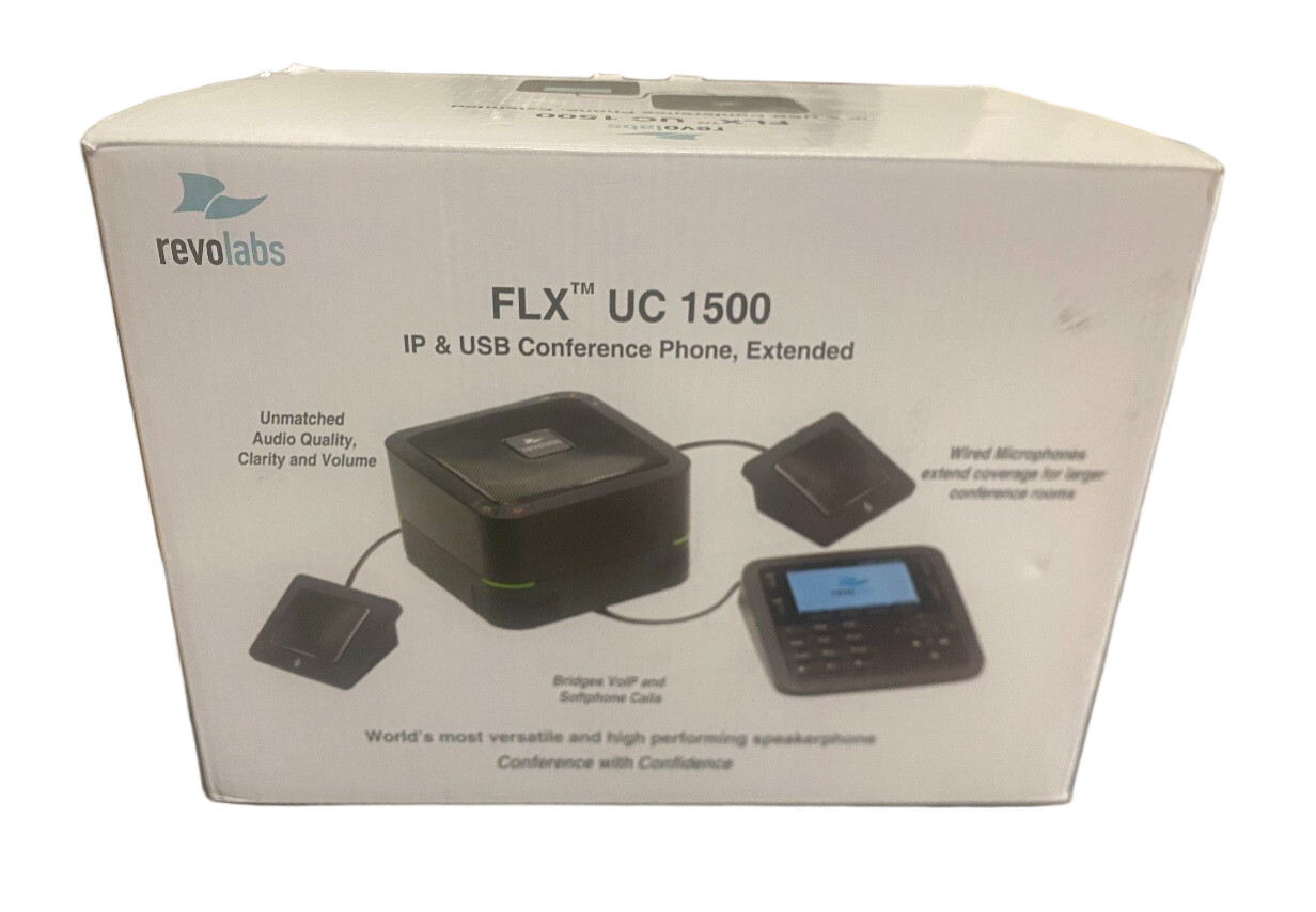 Revolabs FLX UC 1500 IP USB Conference Phone Extension Mics 10-FLXUC1500