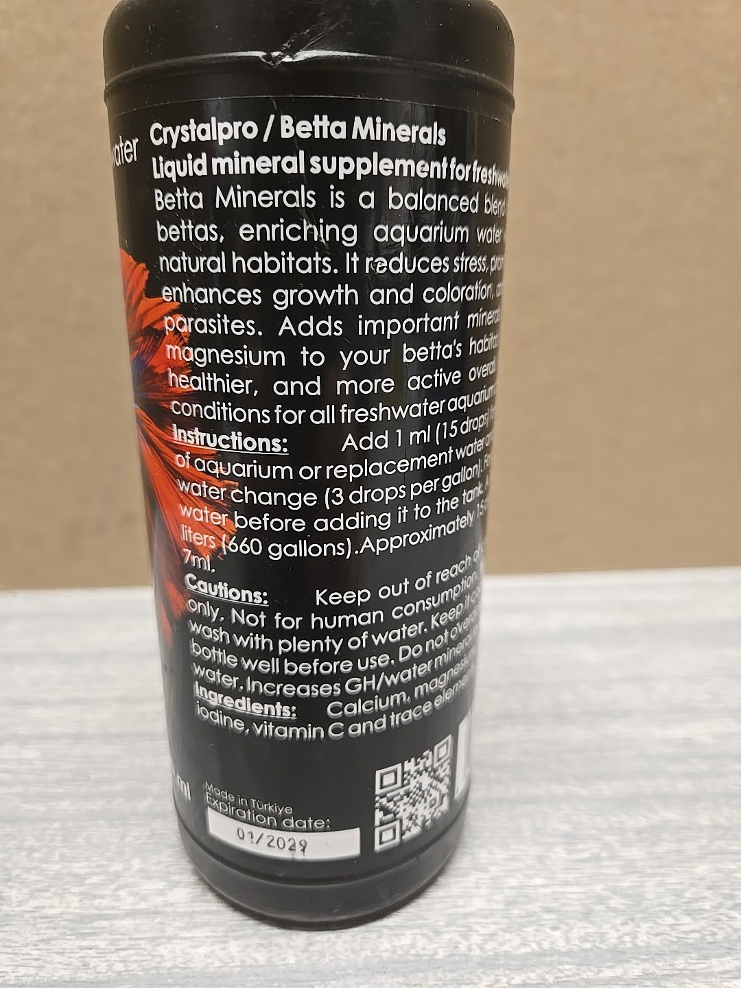 Crystalpro Aquatics Betta Minerals- Freshwater- 500mL Bottle