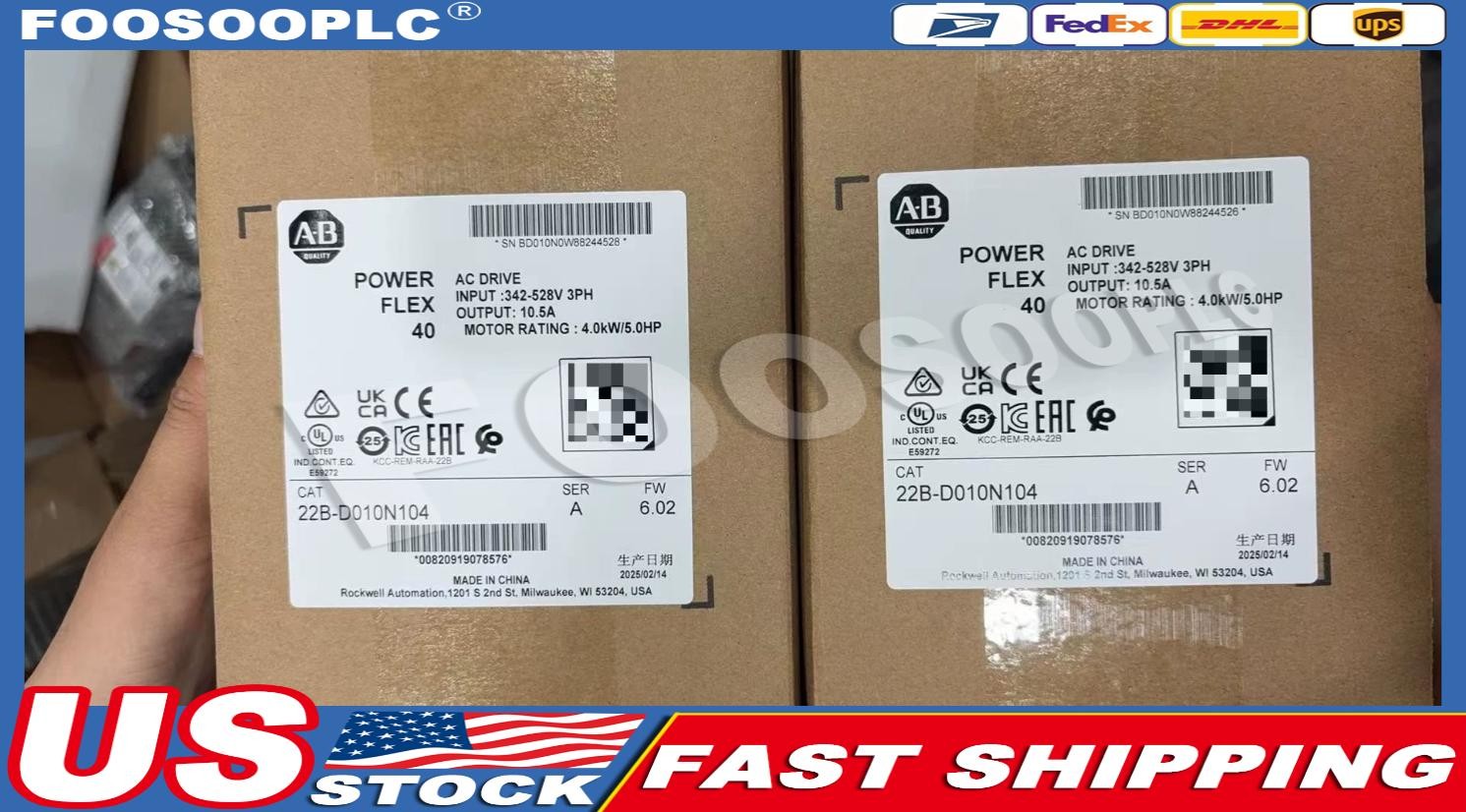 Sealed Allen-Bradley 22B-D010N104 /A PowerFlex 40 AC Drive US Free Tax