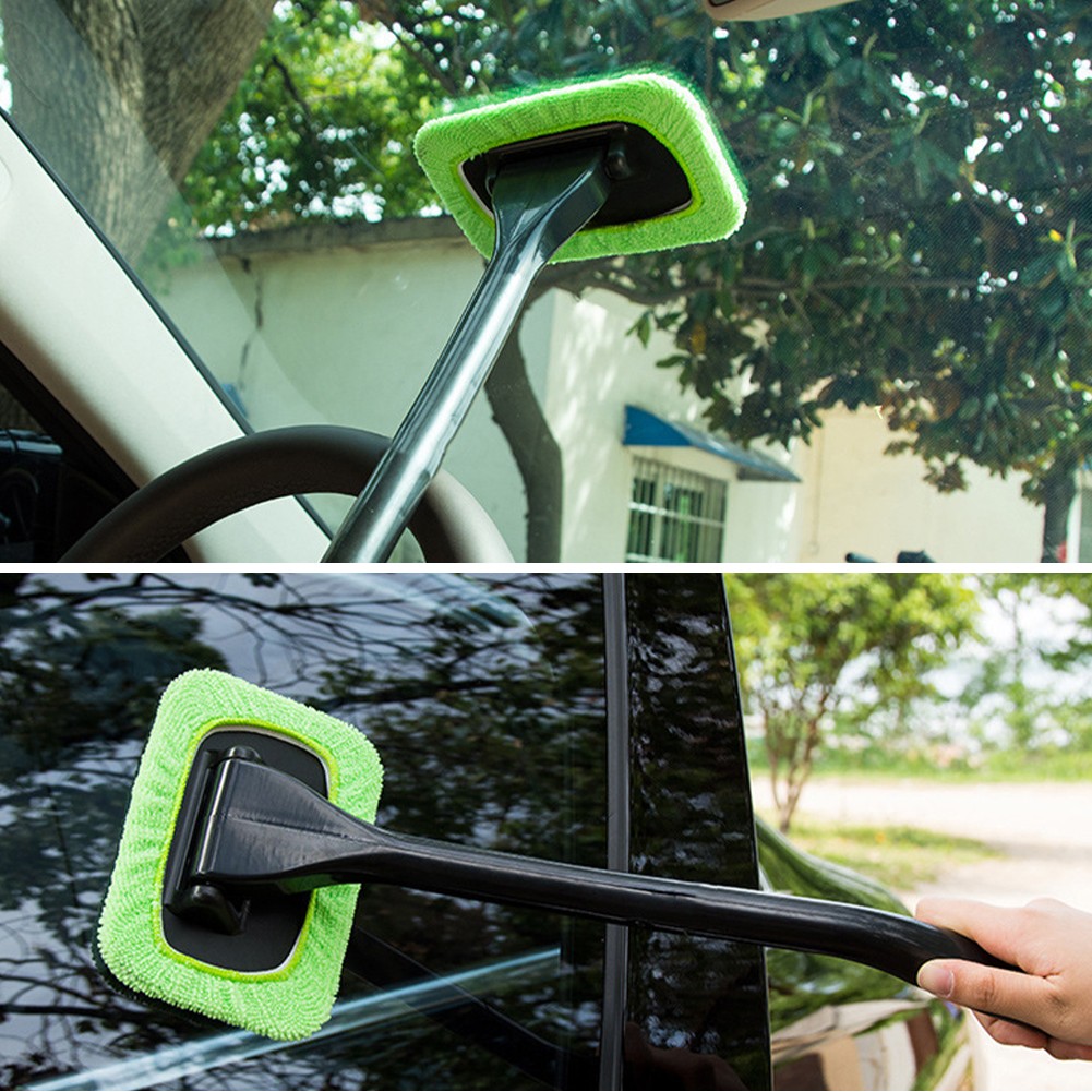 NEW Windshield Cleaner Wand Microfiber Car Inside Window Cleaning Tool Anti Fog