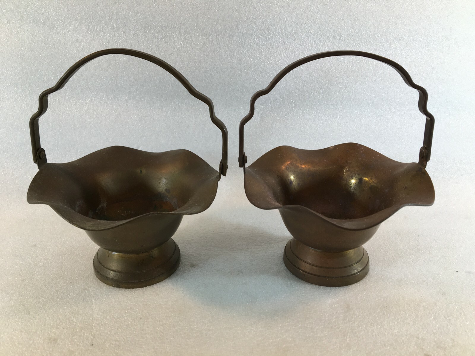 2 Small Brass Baskets w/Handle