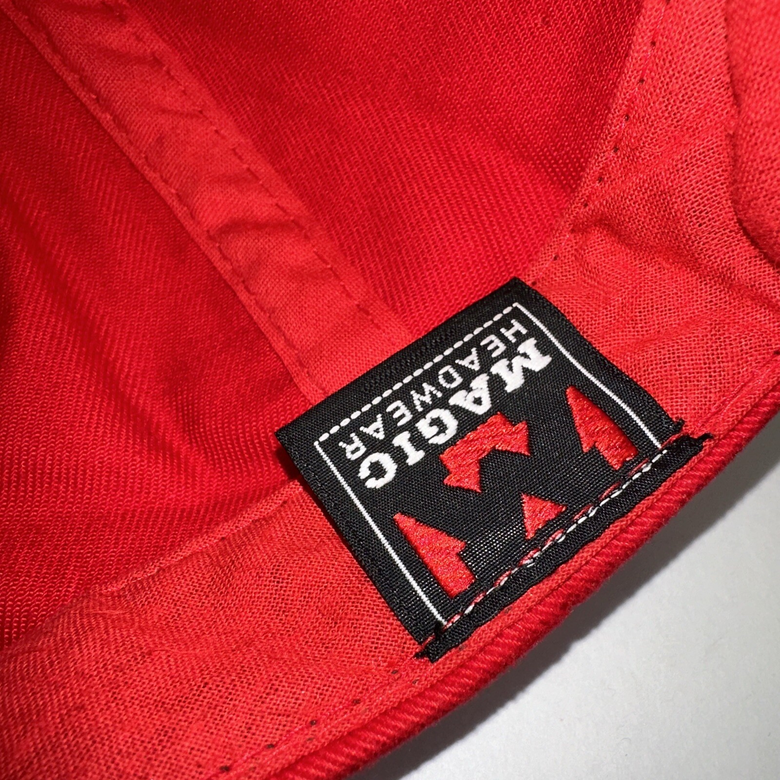 B-24A Flight Crew Red Hat Cap Hook Loop 01-927 Flag above Strap