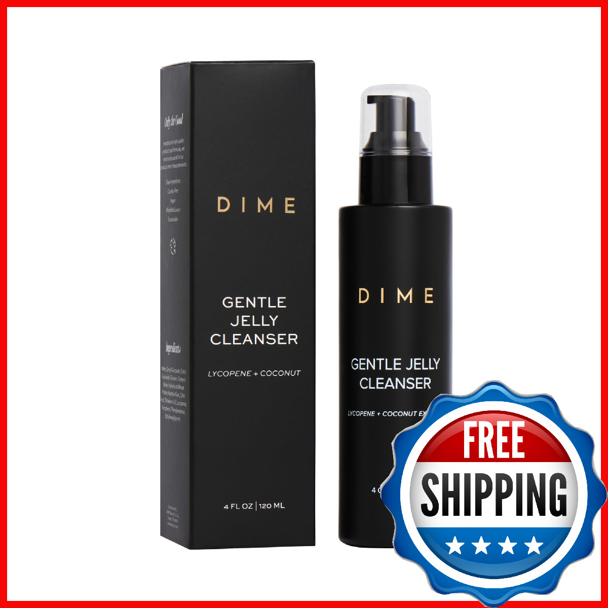 DIME Beauty Gentle Jelly Cleanser, Hydrating Face Wash, Vitamin E, 4 oz
