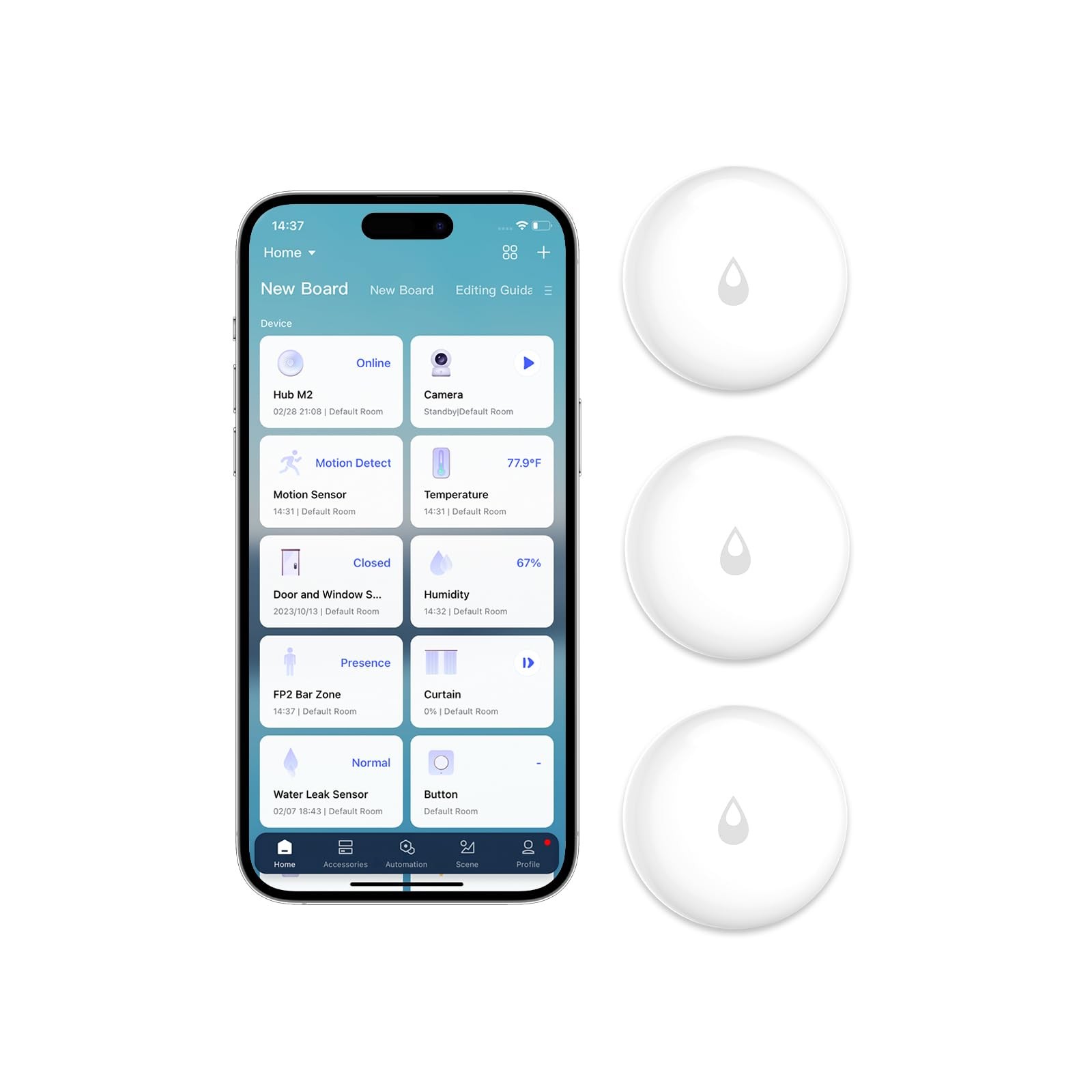 Aqara Water Leak Sensor 3 Pack, Zigbee Wireless Detector for white