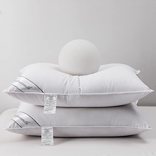 Natural Goose Down&Feather Pair Hotel Pillows Insert Standard (Pack of 2) White