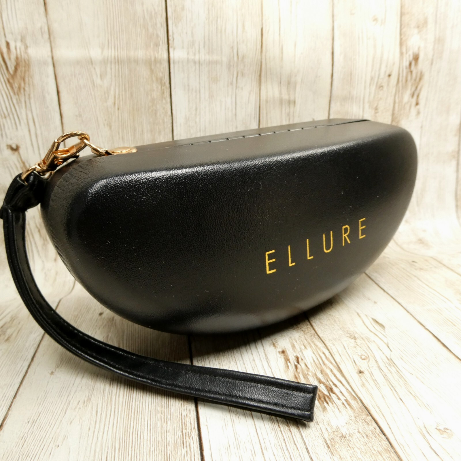 Ellure Sunglasses Black Clamshell Hard CASE ONLY with Wristband
