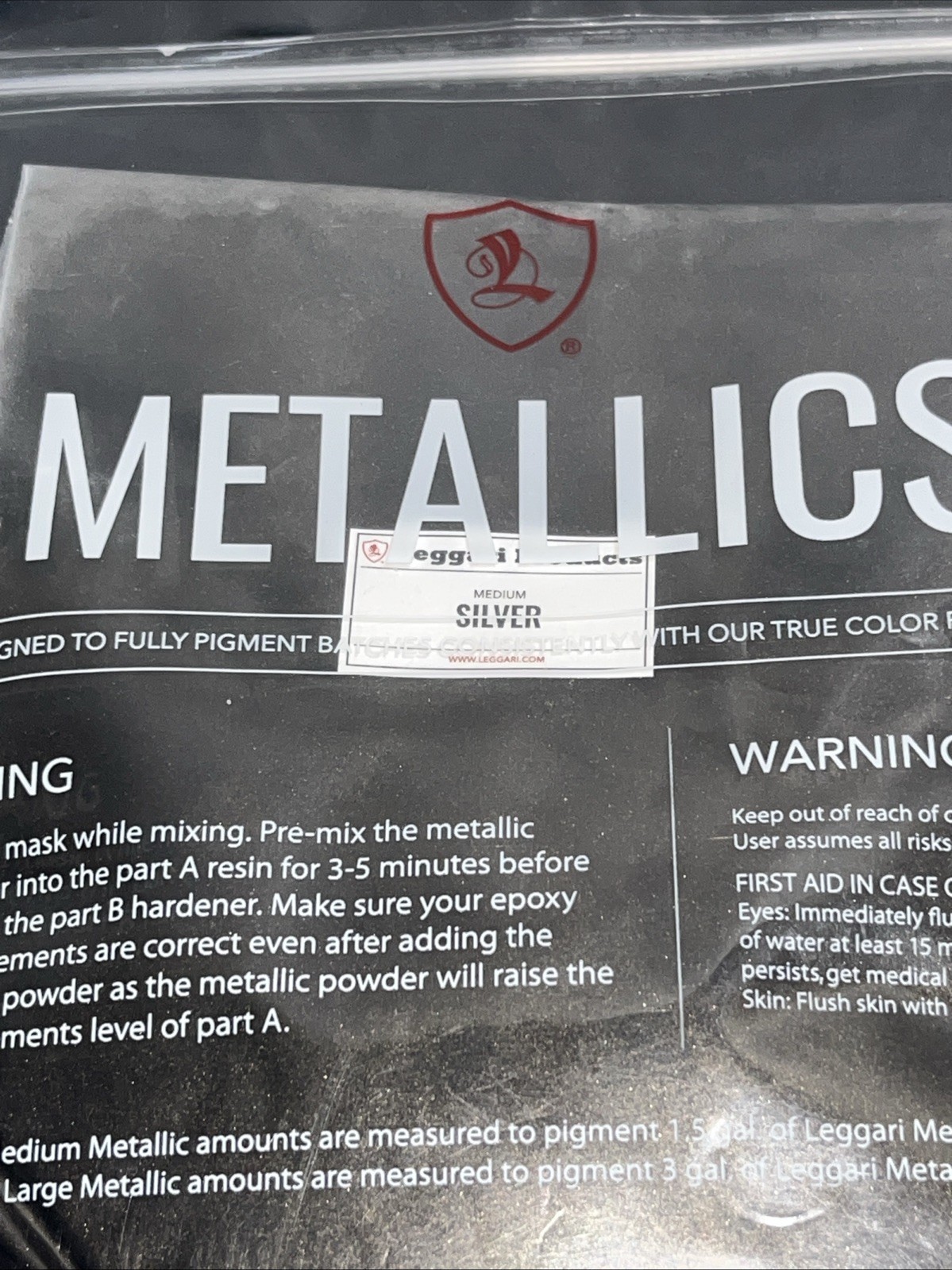 New Leggari Epoxy Metallics Medium Silver