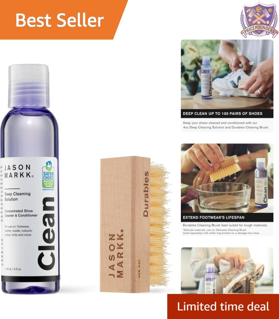 Shoe Cleaning Kit Leather Sneakers Deep Cleaning Solution & Brush Essential