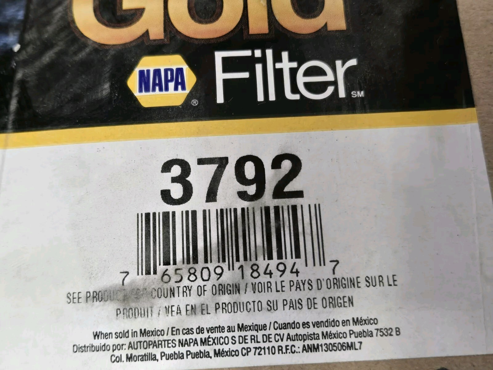 Napa Gold Fuel Filter 3792