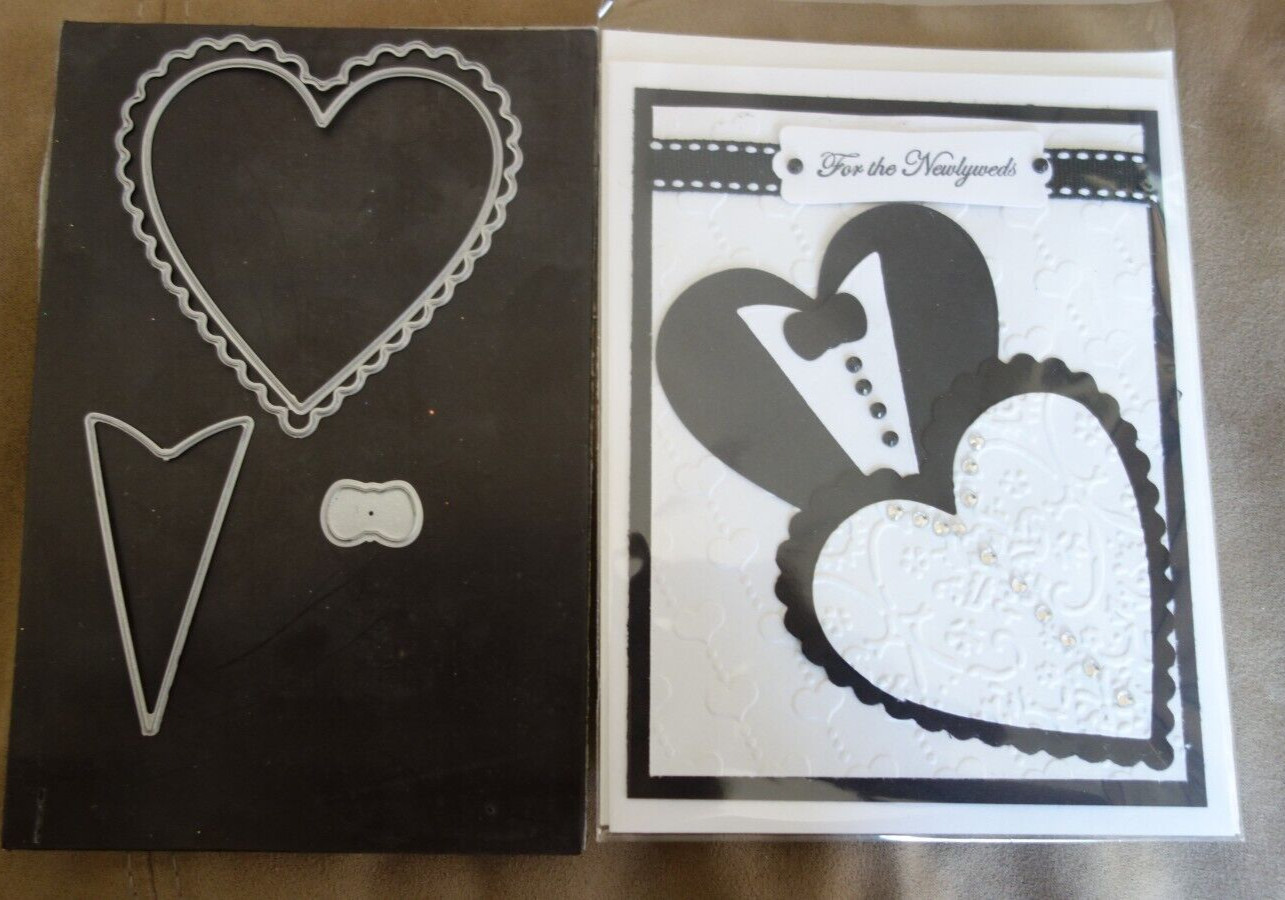 4 Dies to make a Bride and Groom Tuxedo Wedding Card Hearts Bow Tie DIES ONLY