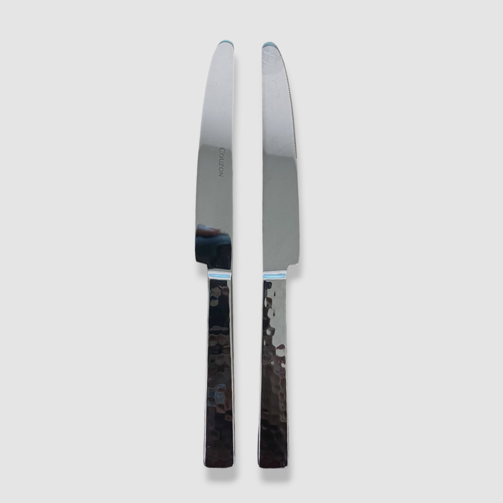 $36 Couzon Silver Ato Hammered Dinner Knife 2 Pack