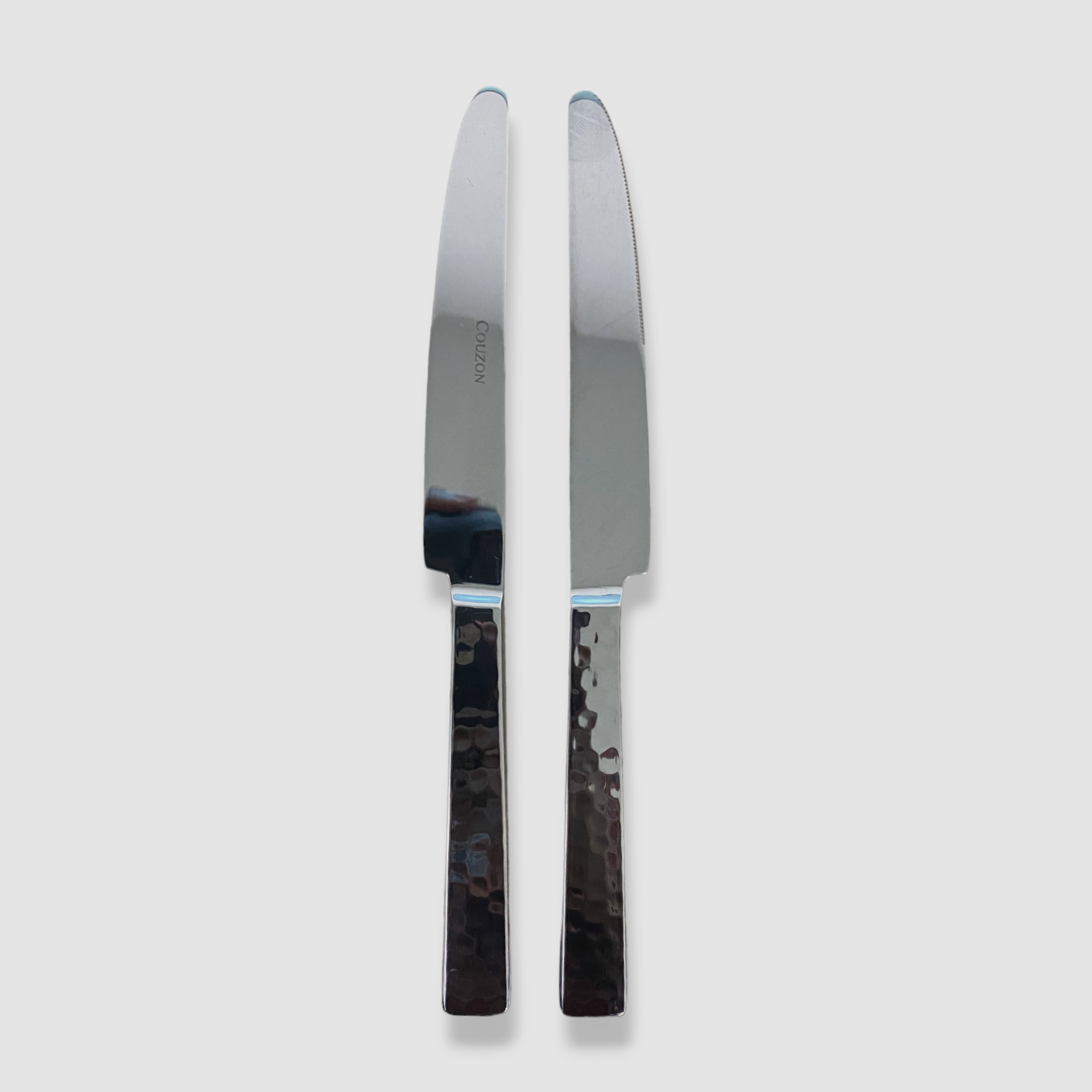 $36 Couzon Silver Ato Hammered Dinner Knife 2 Pack