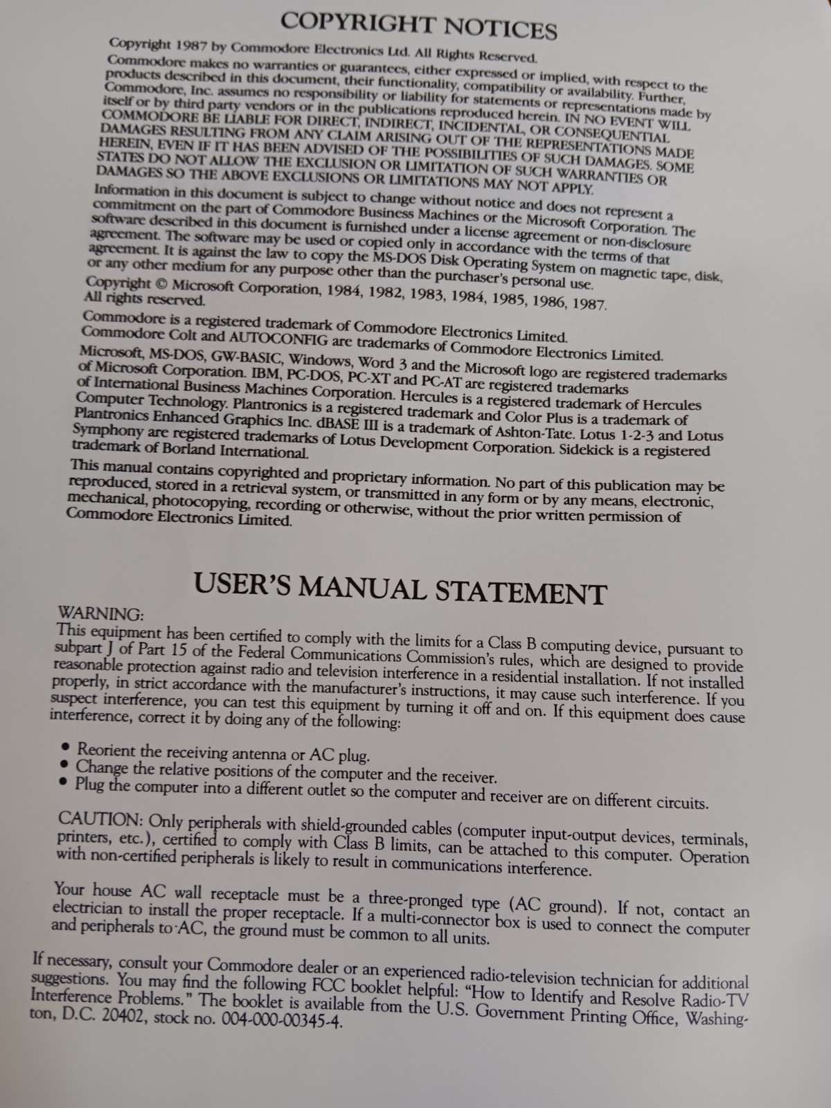 Commodore Colt Manual Personal Computer Operations Guide