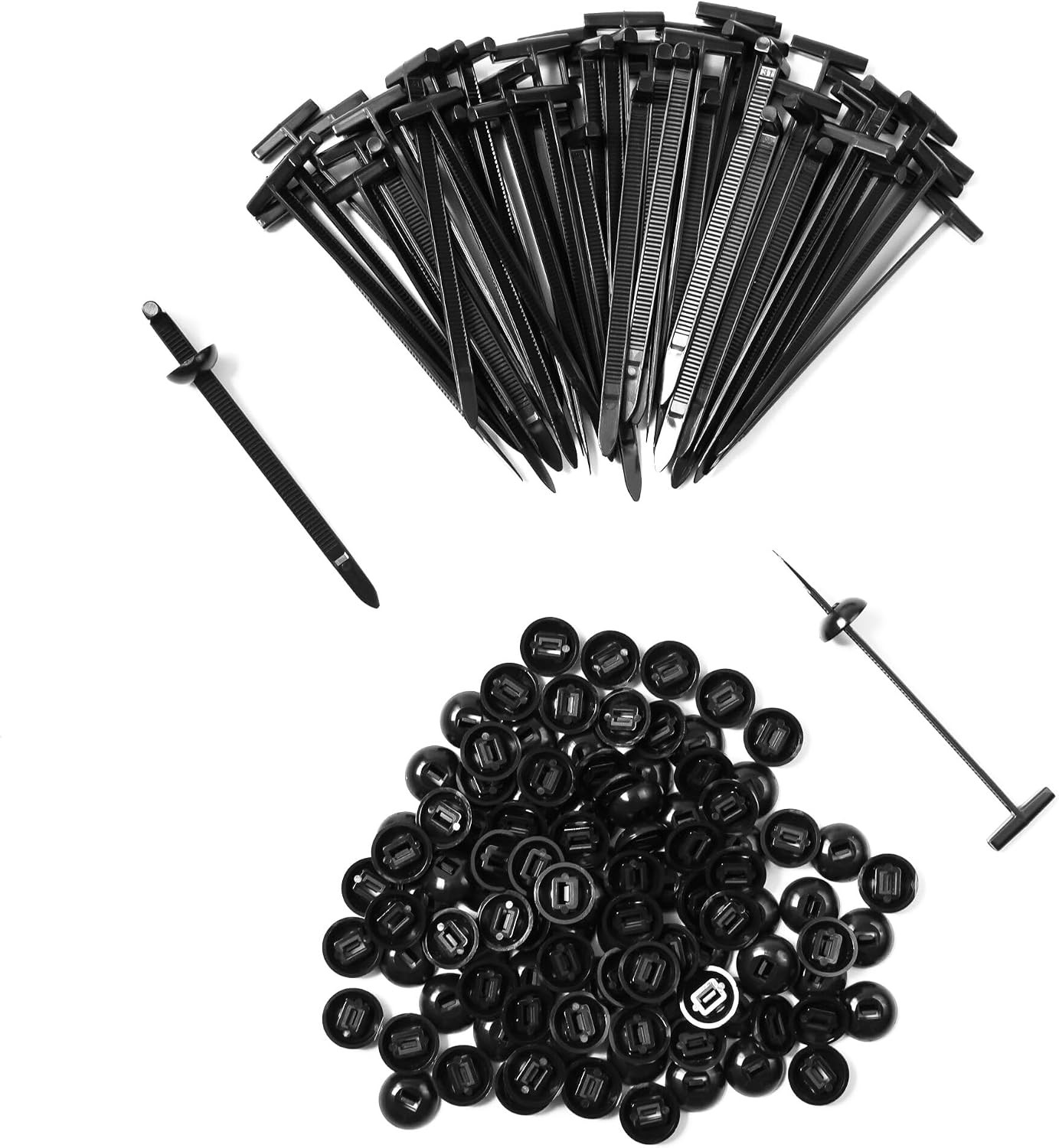 2026 Upgraded 100 Pcs Nylon Universal Cable Tie Buckle, Nylon Zip Ties With P...