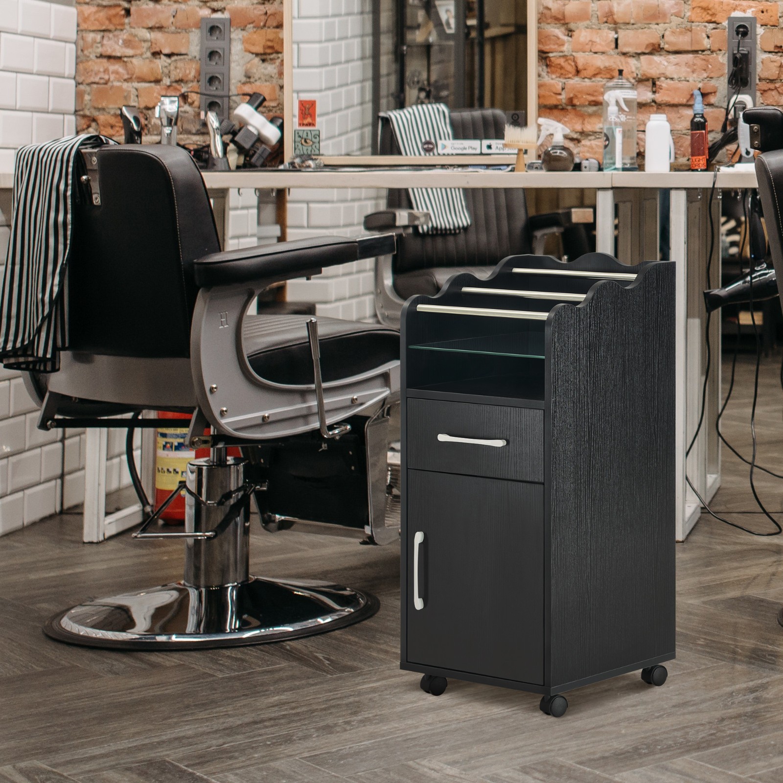 Salon Cart with Storage Drawer , Cabinet Rolling Salon Cart for Hair Stylist