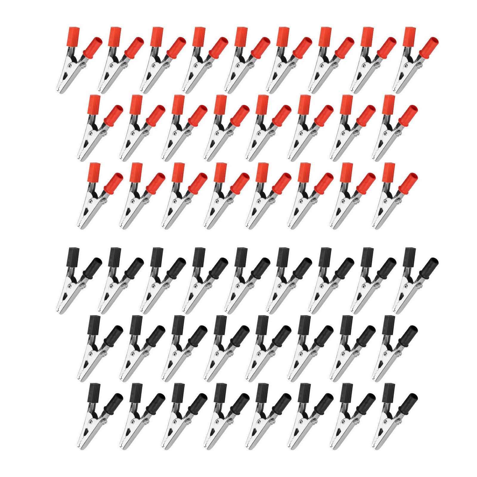 50Pcs Electrical Test Clamps Metal Alligator Clips  Miniature Taeting Tool