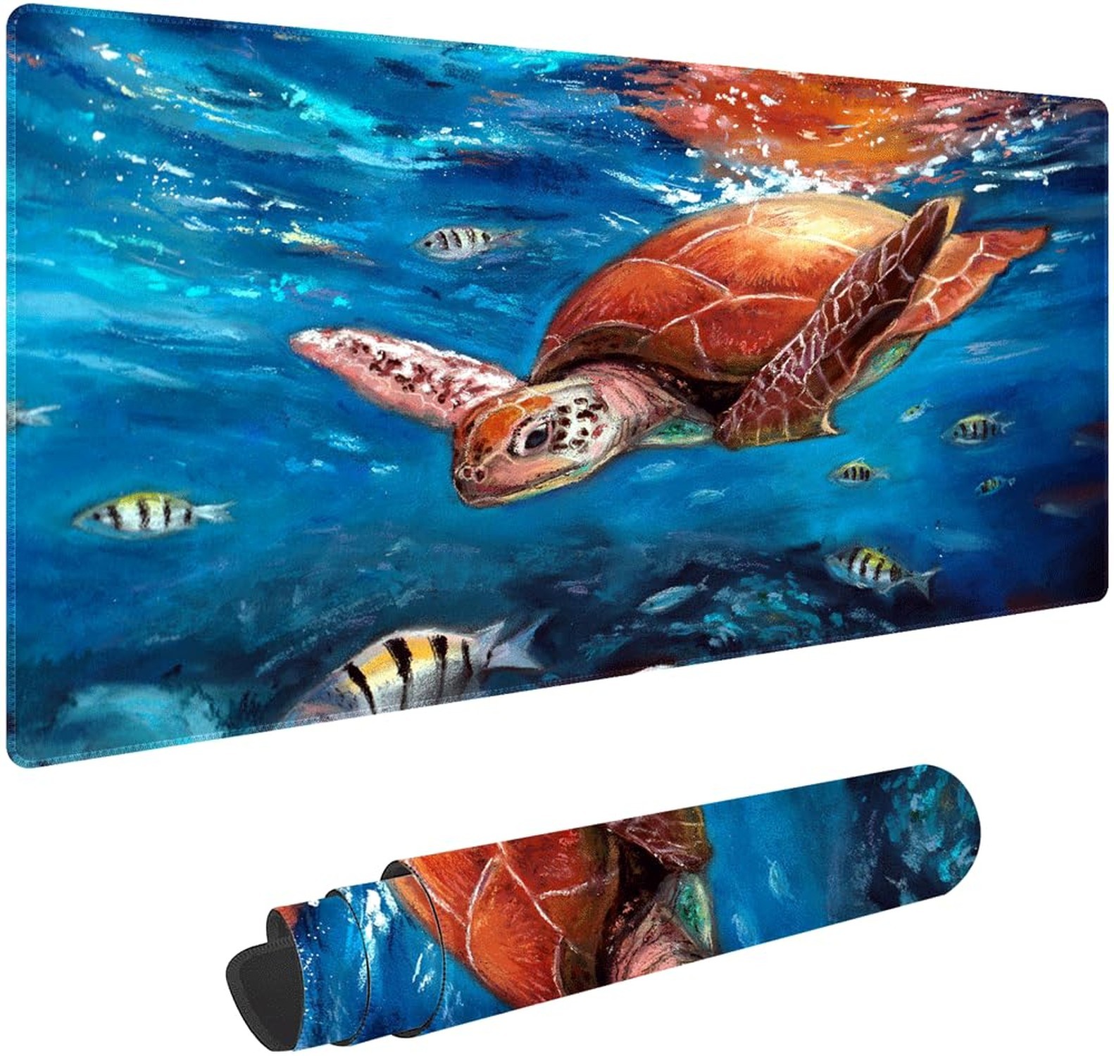 Watercolor Turtle Non-Slip Rubber Large Mouse pad for Desk,Large Gaming Mouse...