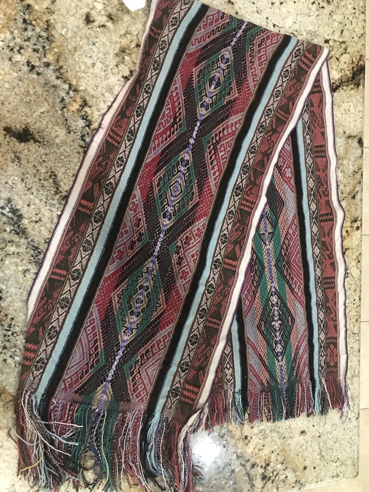 Peruvian Hand woven Aguayo Throw/Table Runner, Andean Mountain Textile