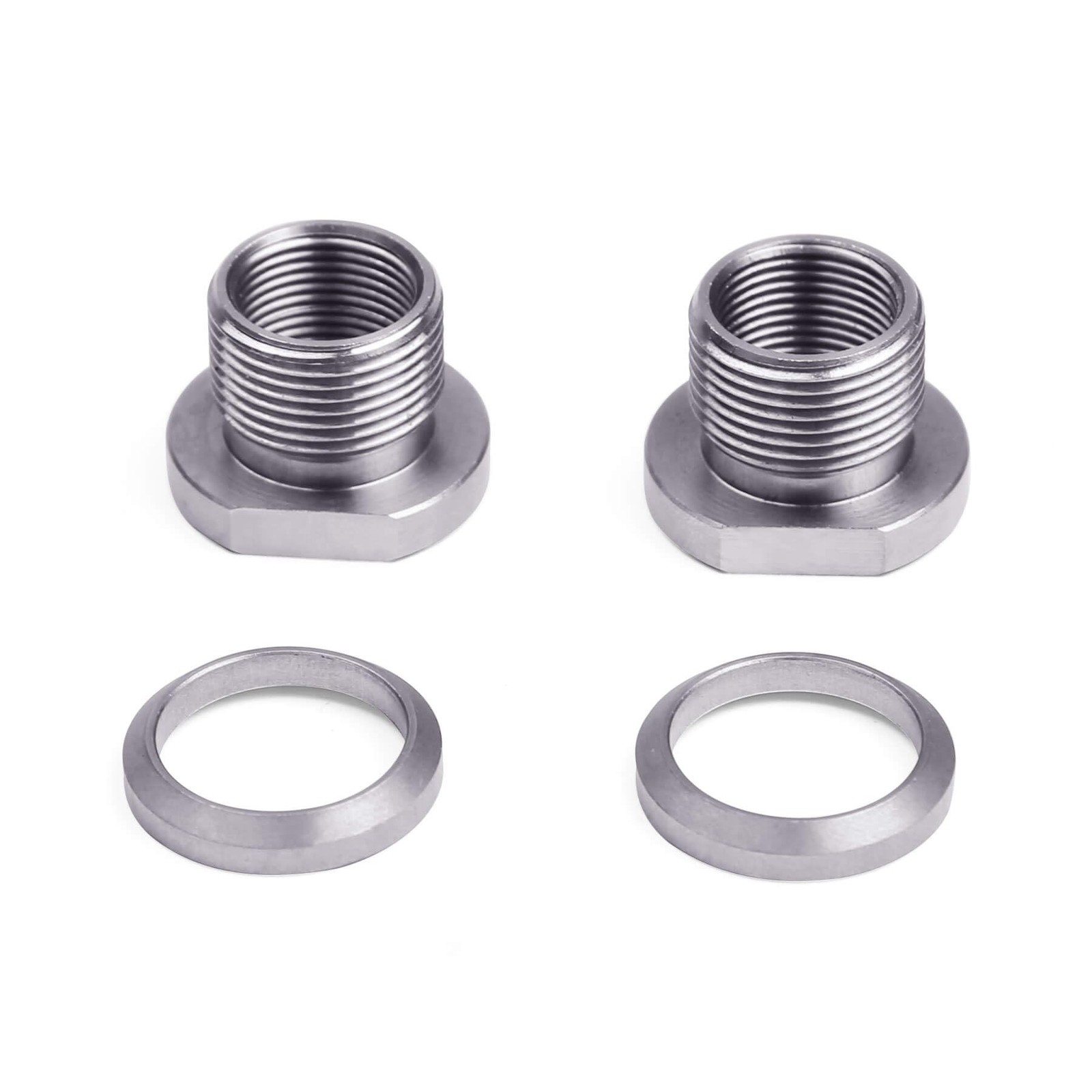2 PCS Thread Protector 1/2 x 28 ID to 5/8 x 24 OD Stainless Steel Adapter