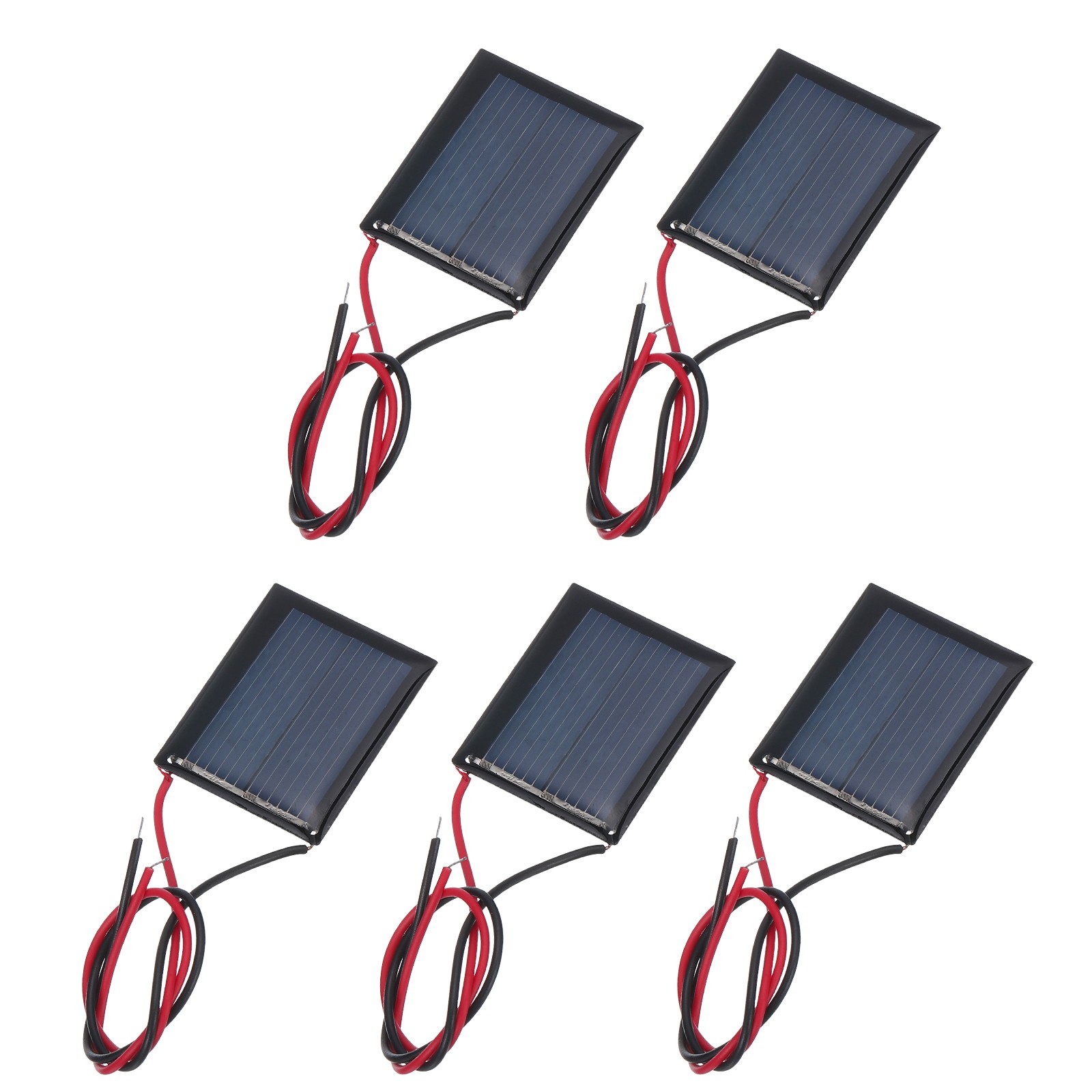 5 Pcs 1V 0.08W 80mA Mini Solar Panels with 2 Cable, 30mm x 25mm