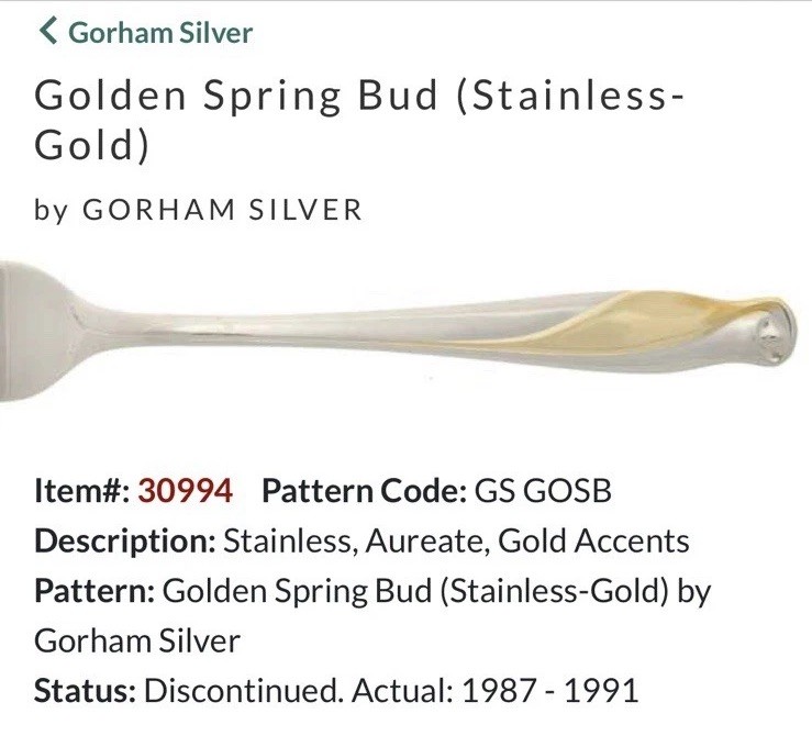 GOLDEN SPRING BUD by Gorham Stainless 3 Piece Hostess Set