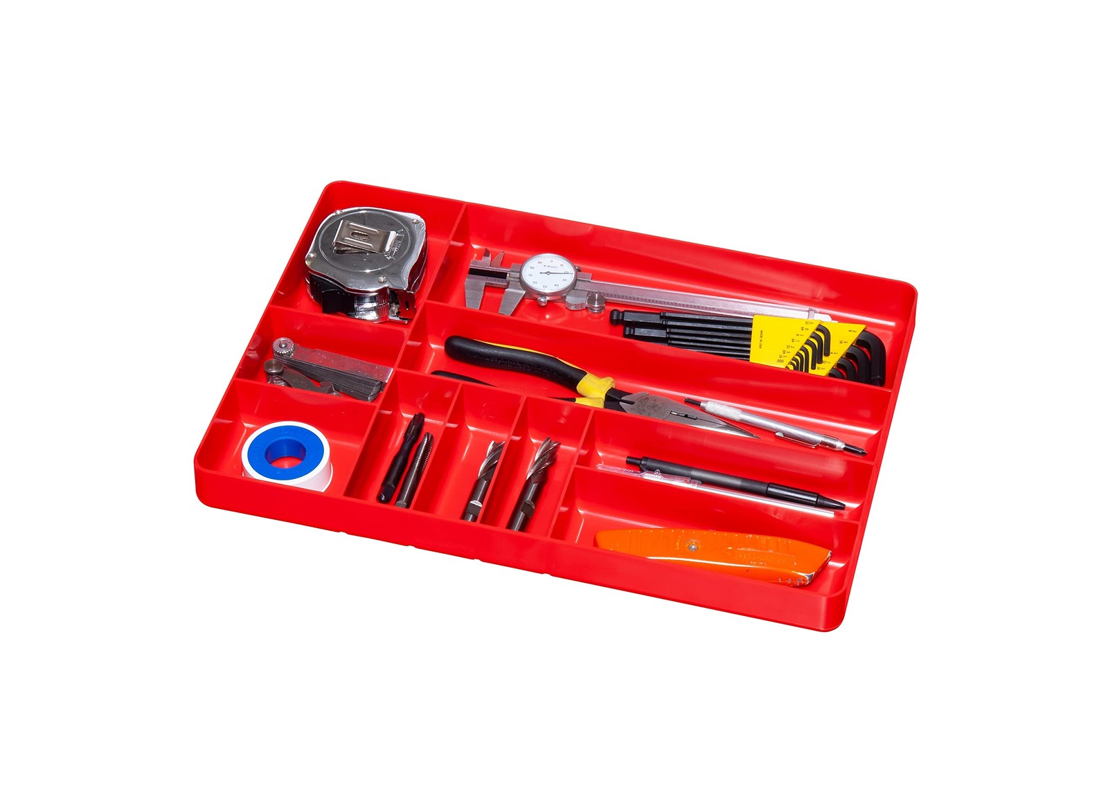 10-Compartments Tool Organizer Tray Drawer Box Stackable Toolbox Organization