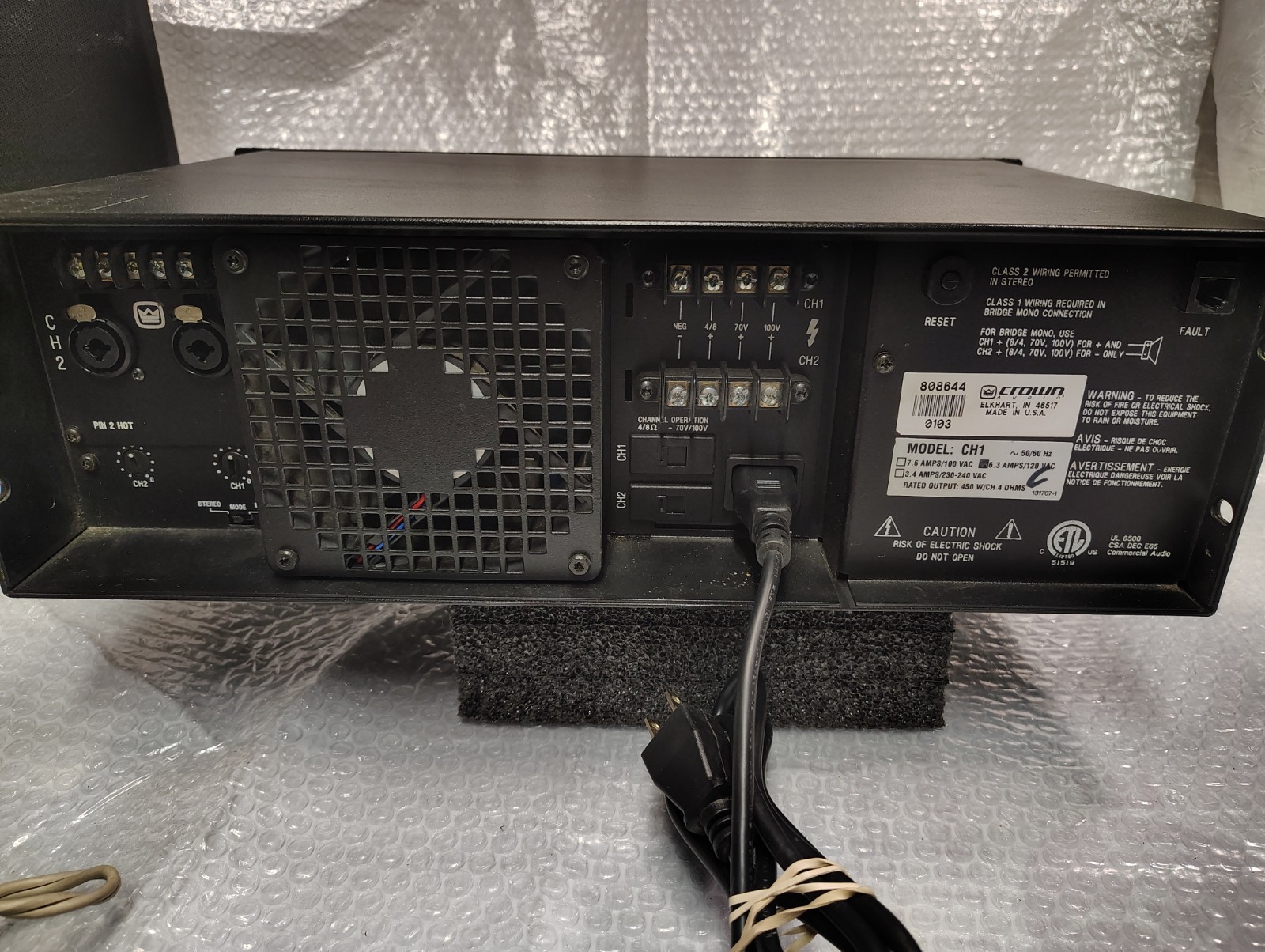Crown CH1 power amplifier