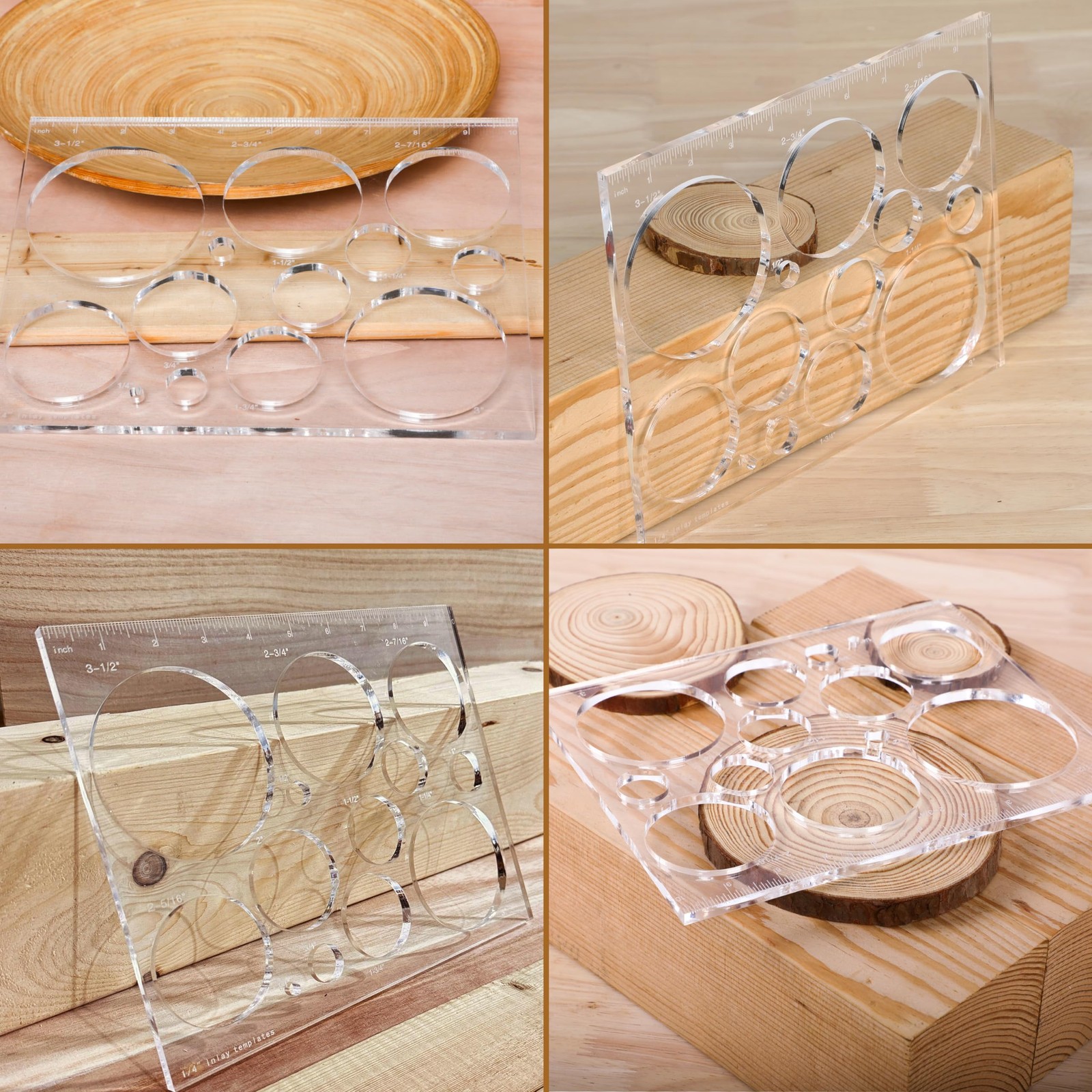 13-In-1 Circle Inlay Template Router Decorative Templates for Woodworking